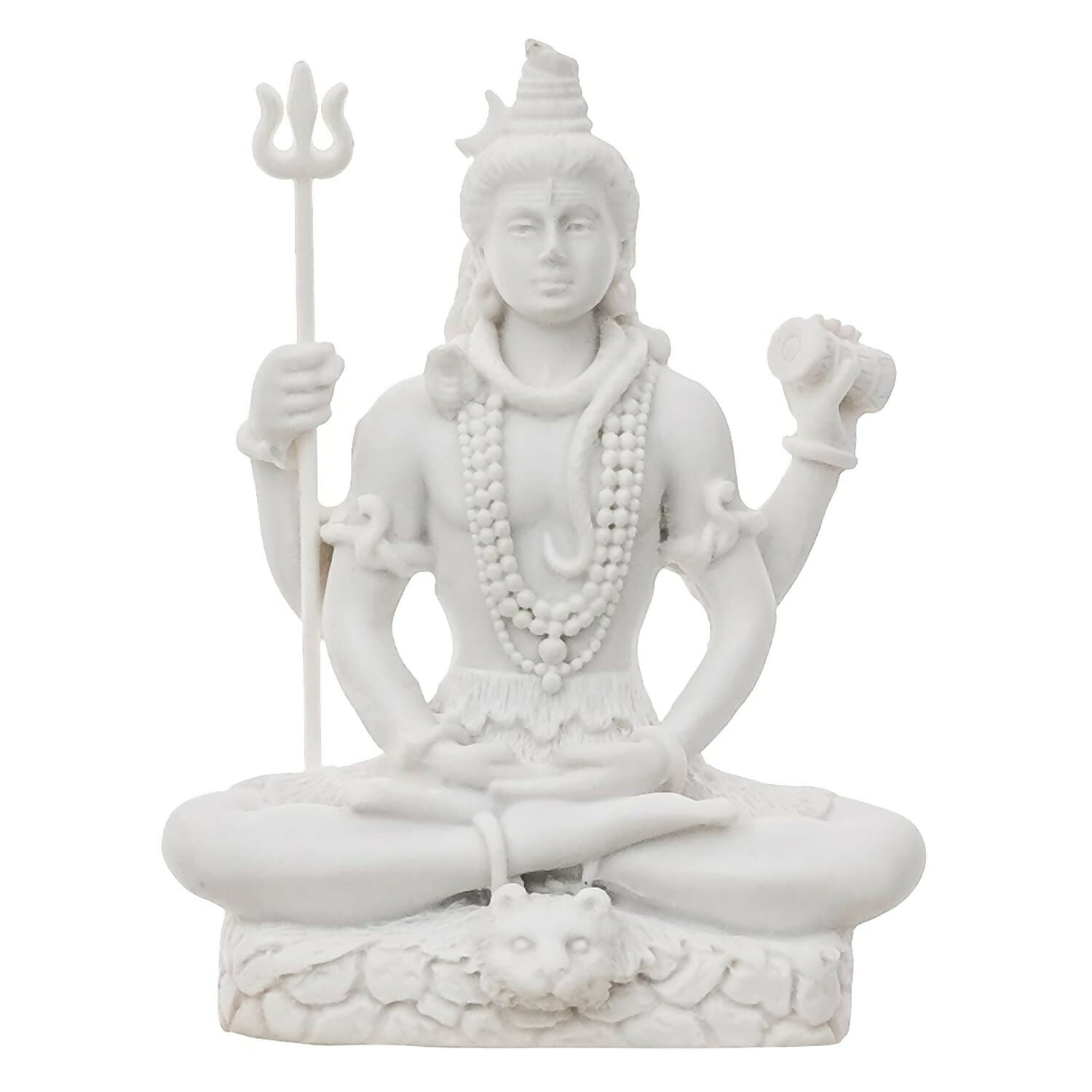 eCraftIndia White Polyresin Lord Shiva Statue