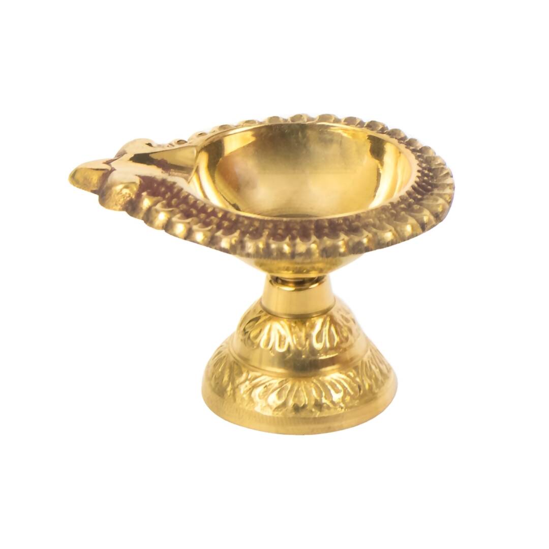 Spillbox Gold-Toned Brass Laksmi Kuber Diyas Stand Pooja Essential