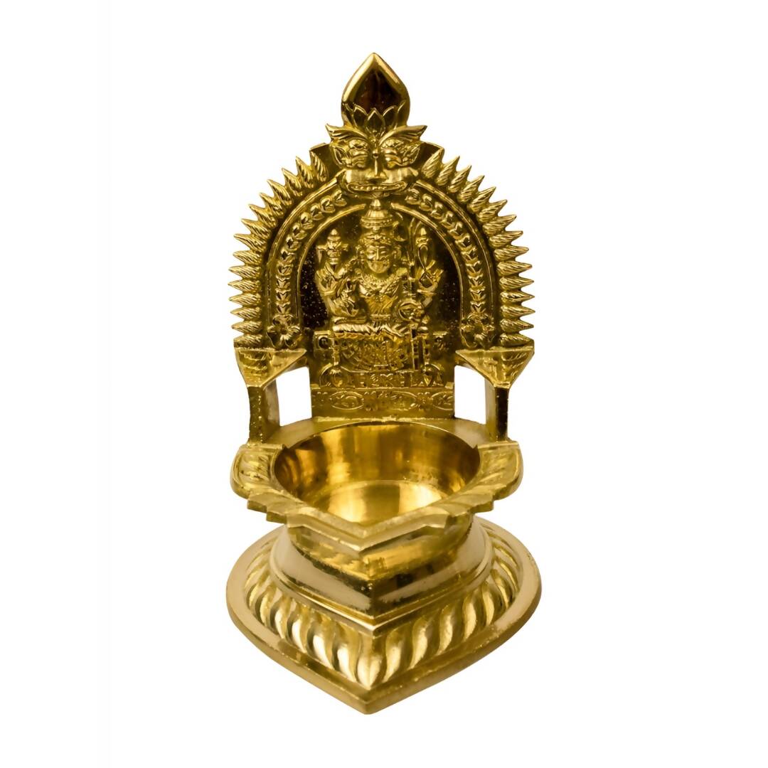 Spillbox Gold-Toned Brass Karumbu Kamachi Diya Pooja Essential