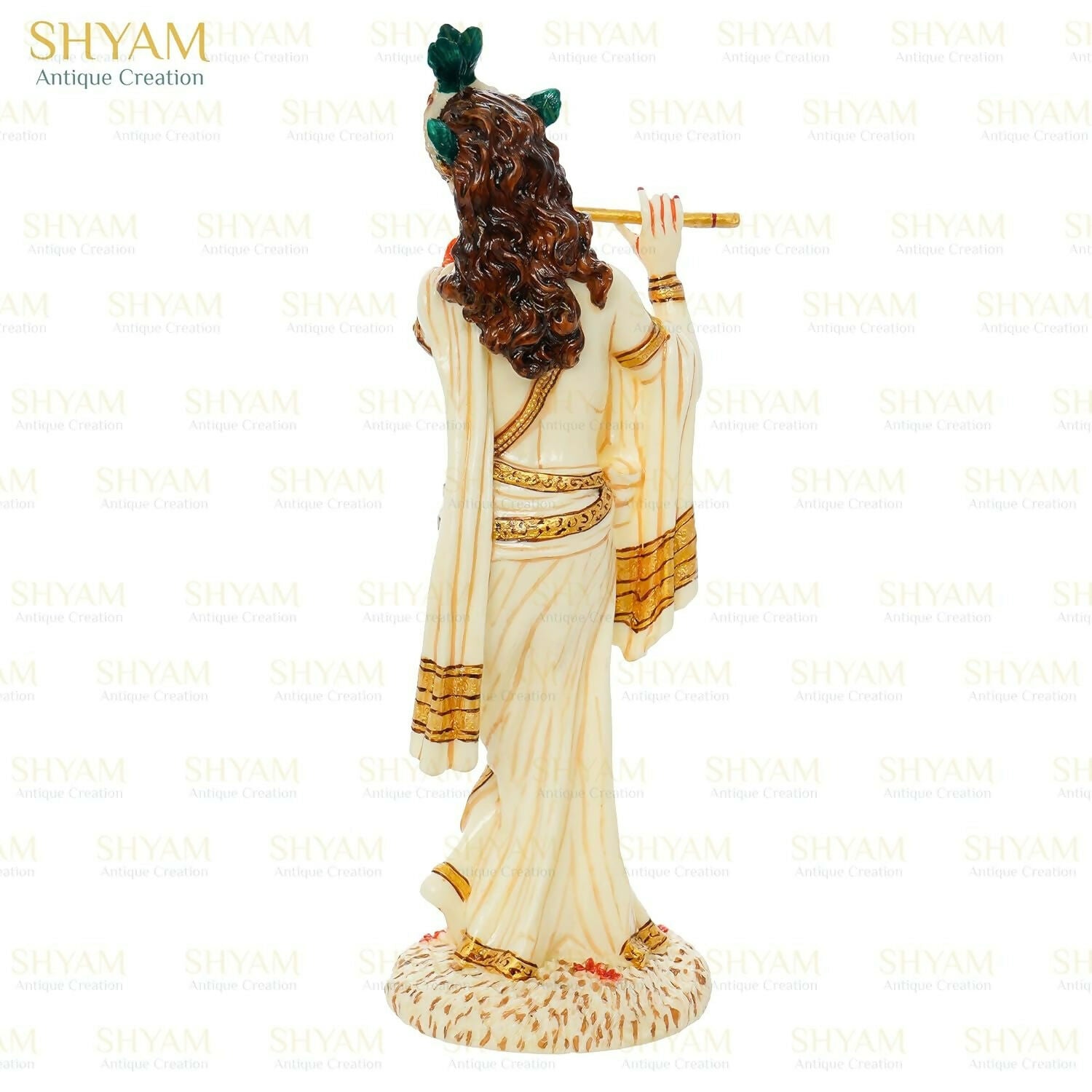 Shyam Antique Creation Lord shri Krishna Playing Flute Standing kanha Idol