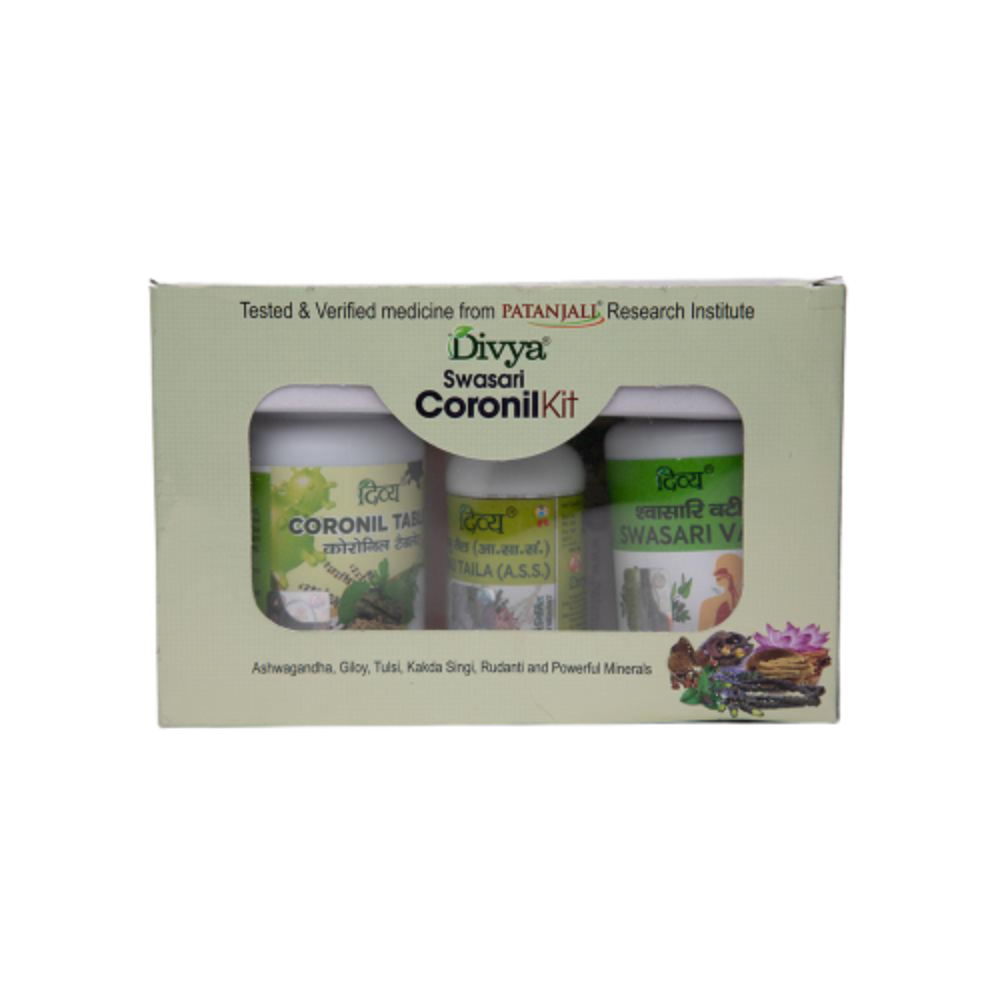 Patanjali Divya Coronil Kit - Coronil Tablet, Anu Taila, Swasari Vati