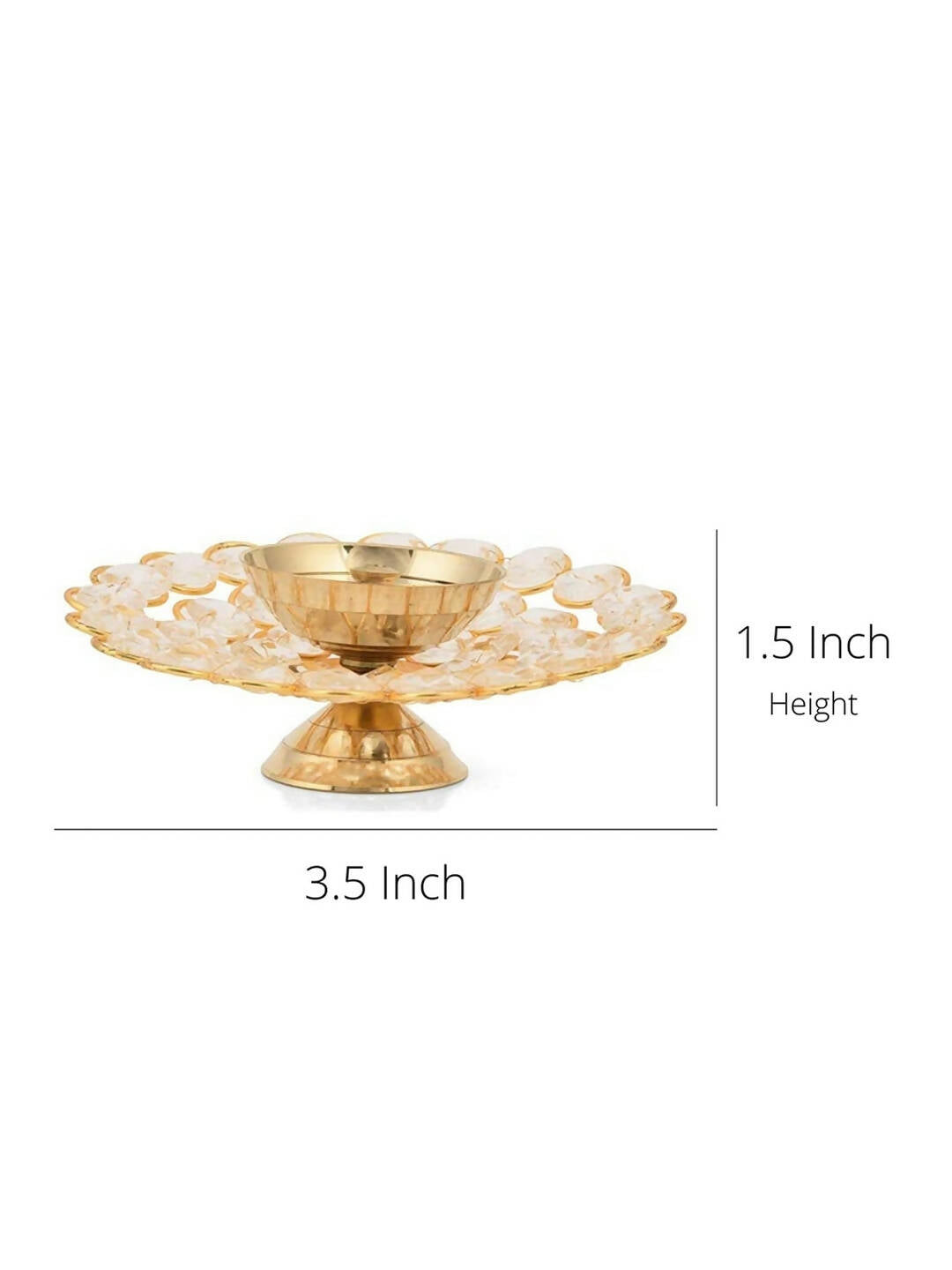 Craftvatika Gold Small Brass Puja Akhand Diya