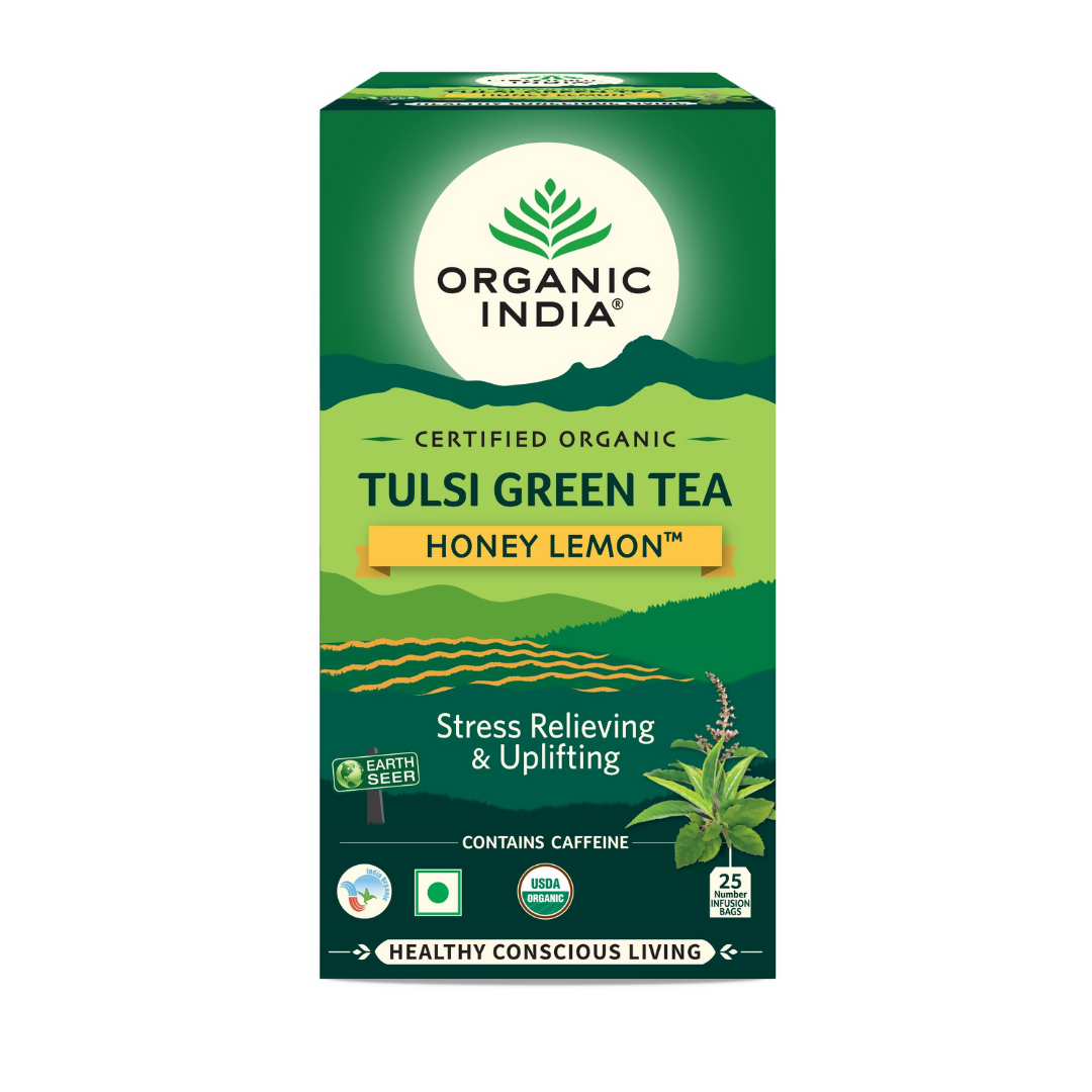 Organic India Tulsi Green Tea Honey Lemon Teabags