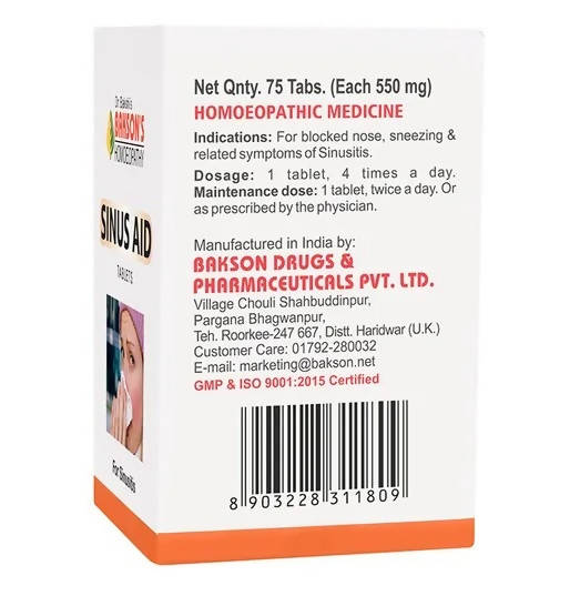 Bakson's Homeopathy Sinus Aid Tablets