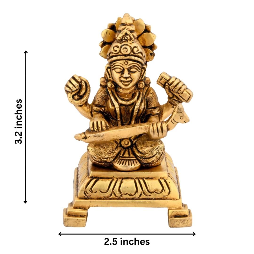 ShreeYaash Brass Goddess Saraswati Idol