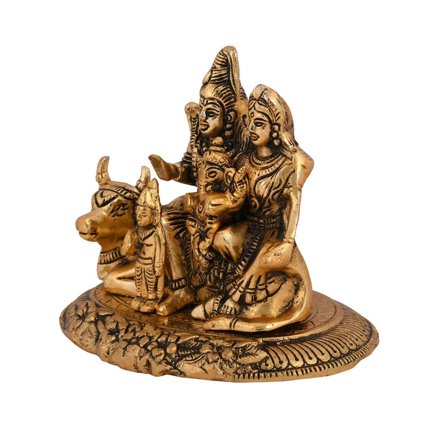 Collectible India Handcrafted Shiva Parvati Ganesh Idol