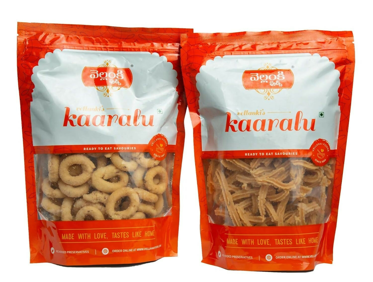 Vellanki Foods Andhra Snacks Combo - Muruku (500 gm), Chegodi (500 gm)