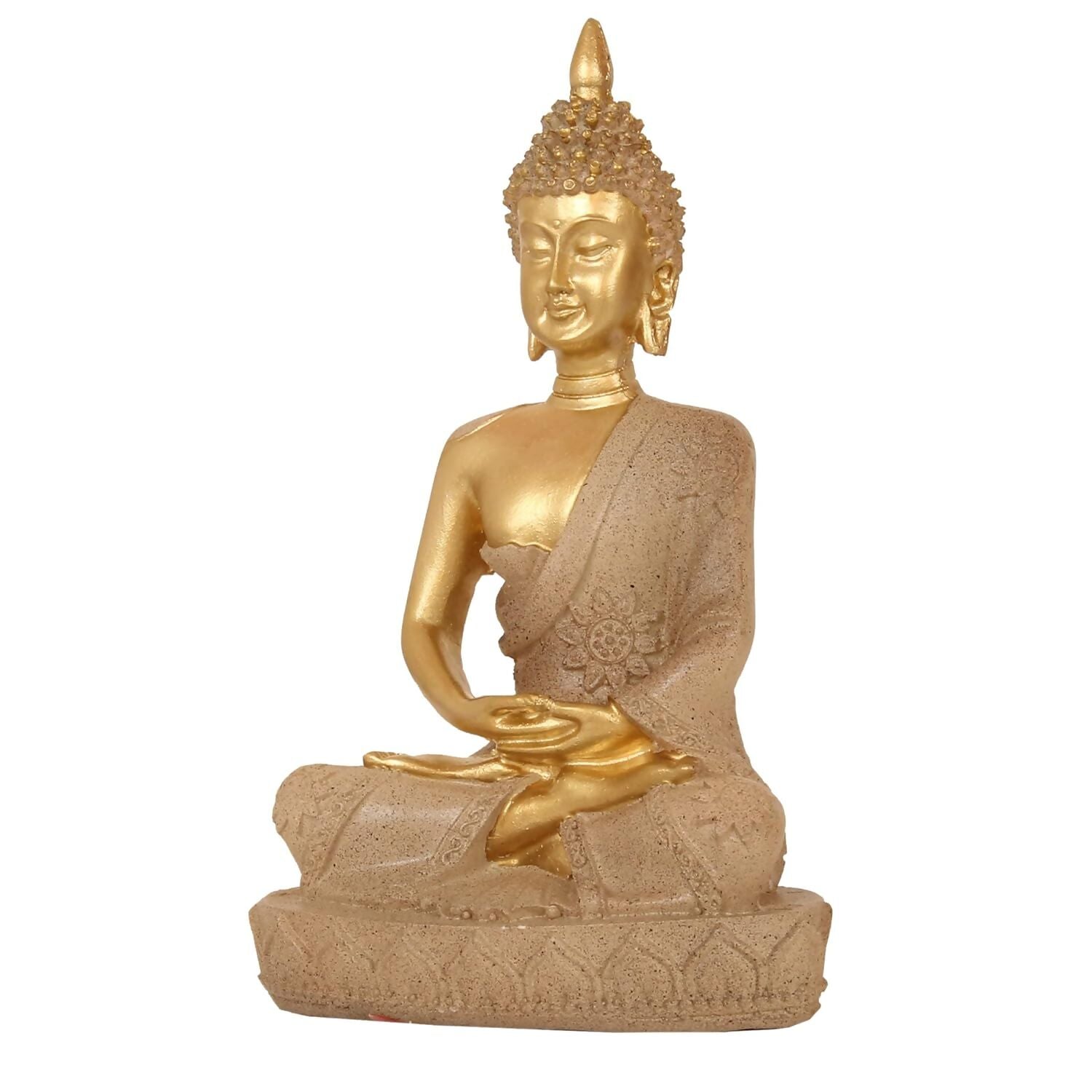 Tied Ribbons Lord Buddha Meditating Statue Idol