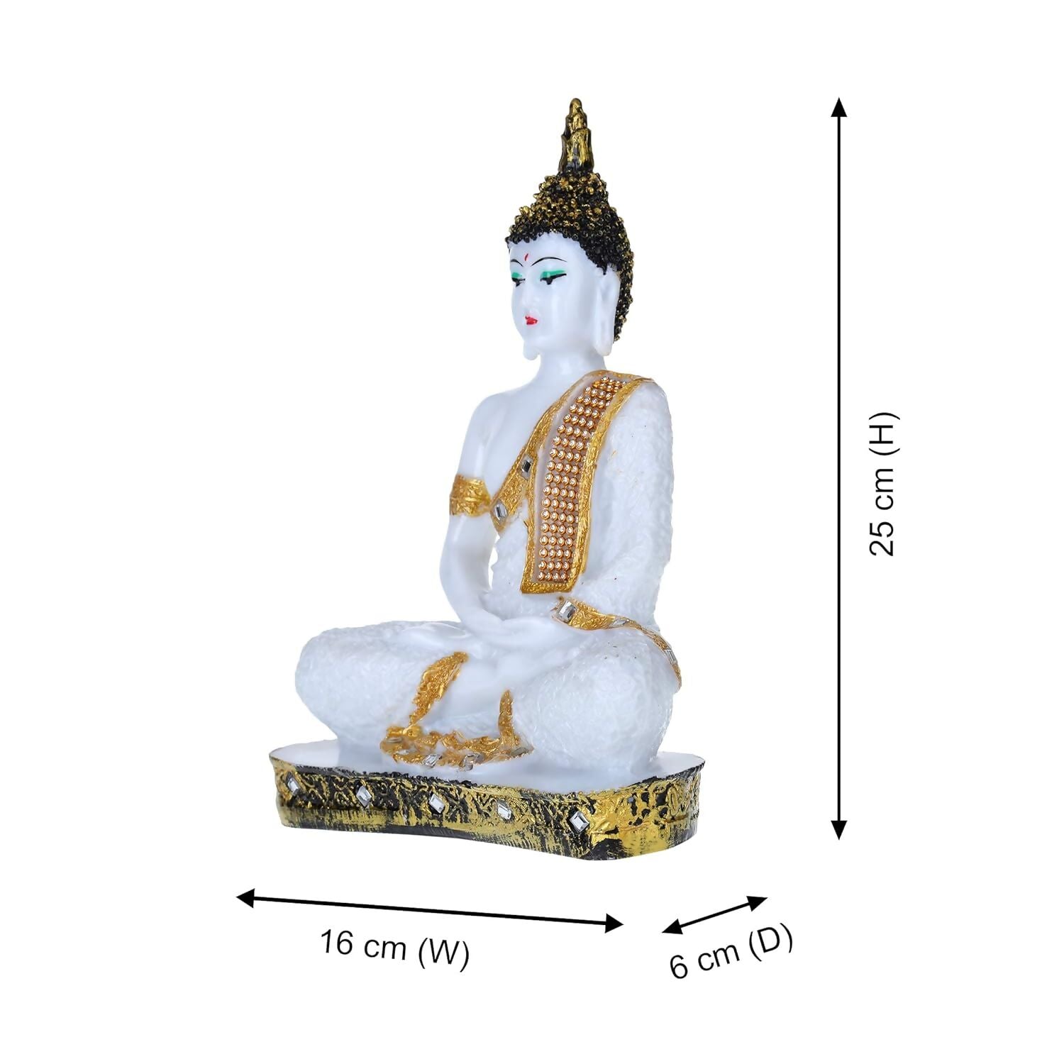 GW Creations Polyresin Sitting Buddha Idol