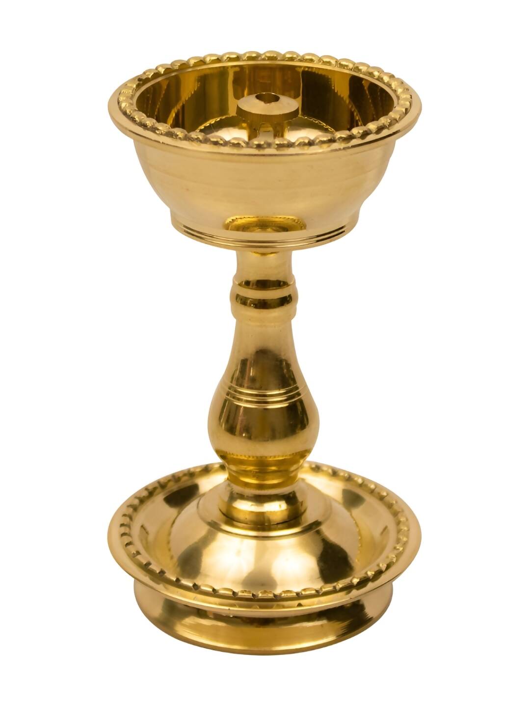 Spillbox Gold-Toned Brass Udupi Nanda Stand Diya Pooja Essential