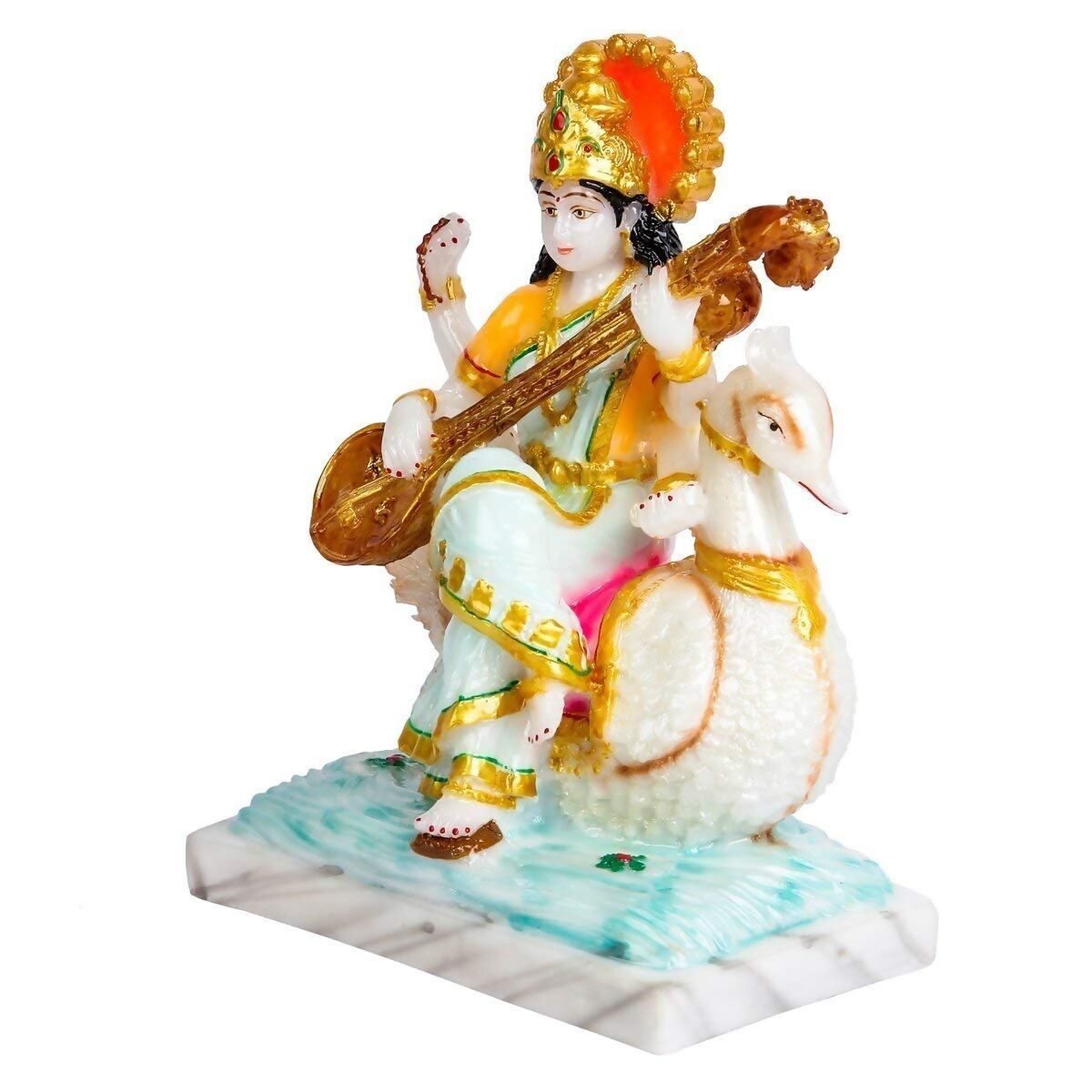 Divine Gifts Marble Dust Goddess Saraswati Idol