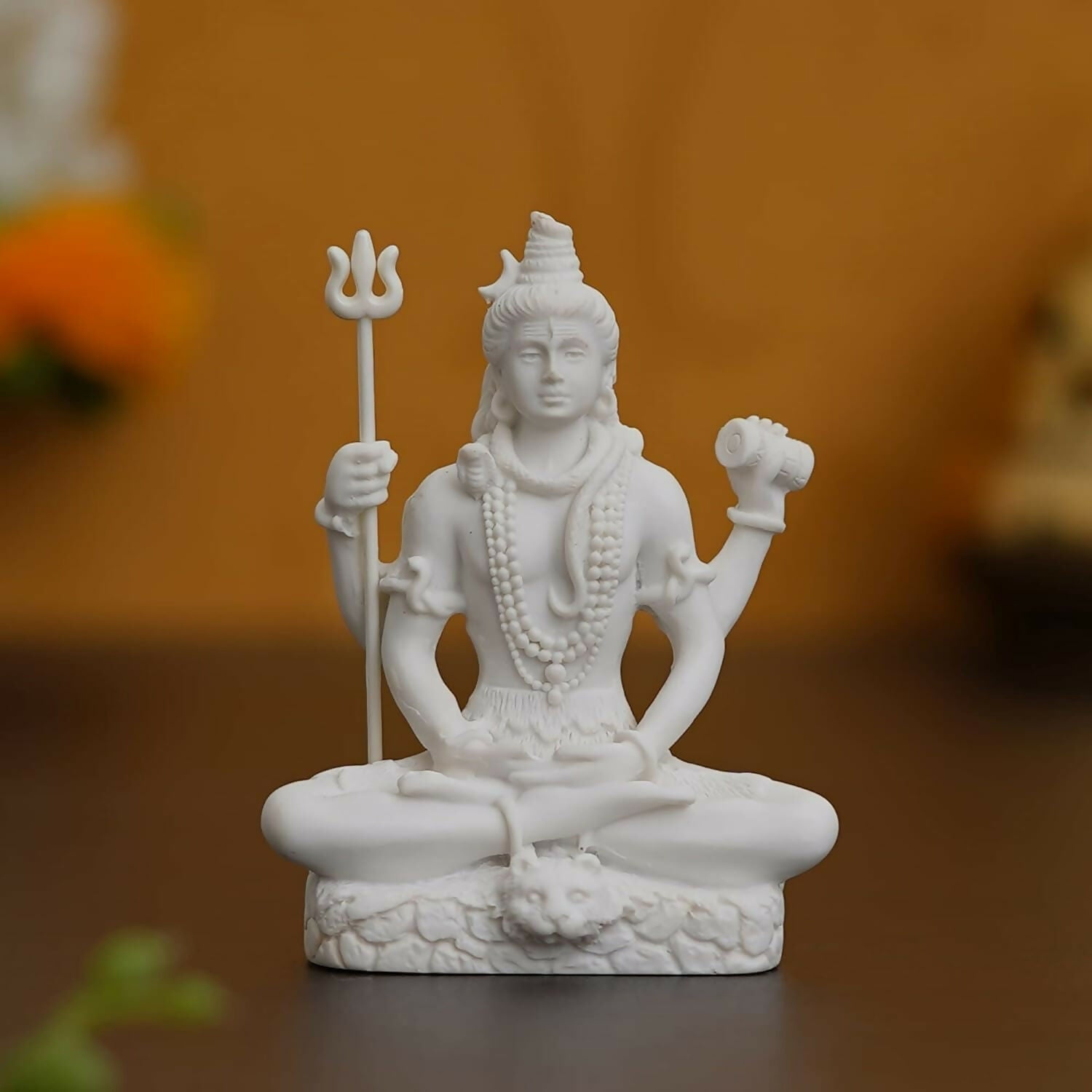 eCraftIndia White Polyresin Lord Shiva Statue