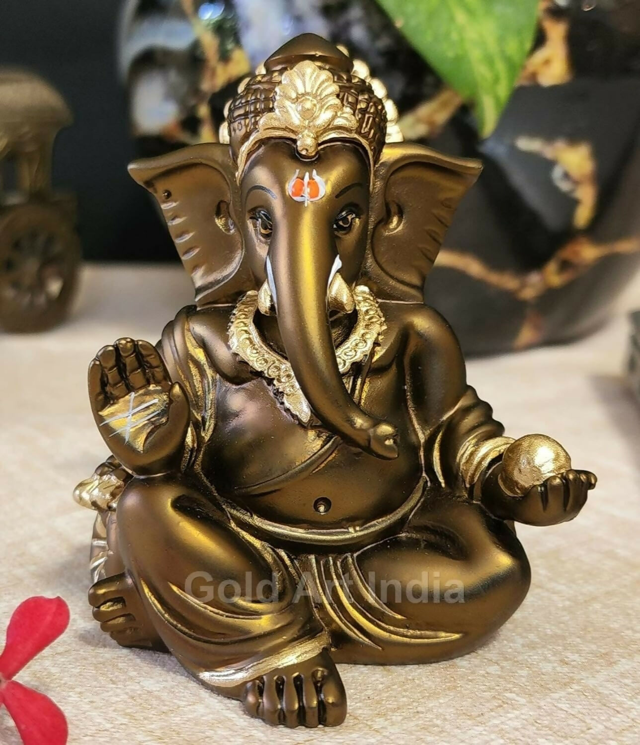 Gold Art India Gaddi Ganesh Idol