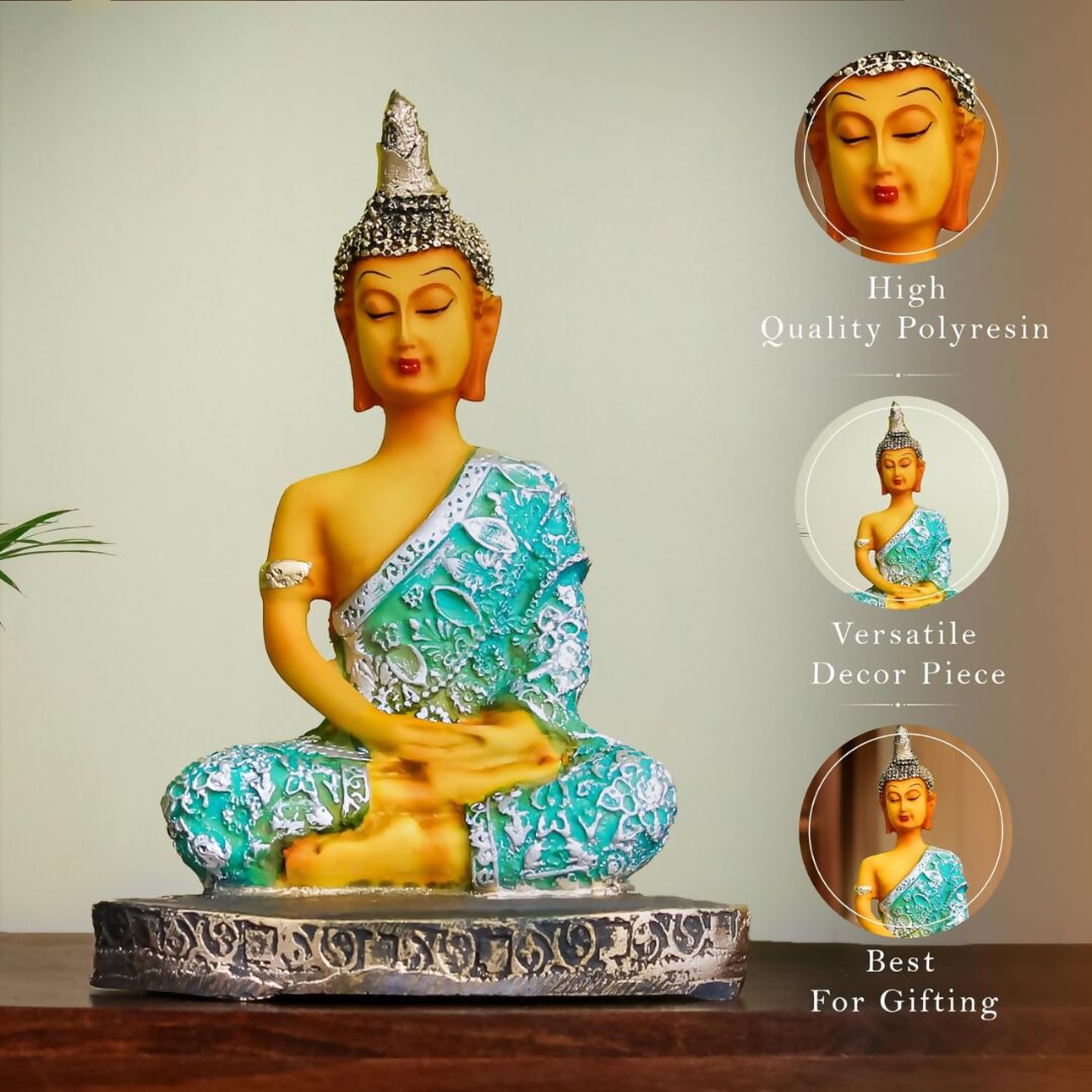 The Earth Store Poly Resin Sitting Peaceful Bhudha Idol