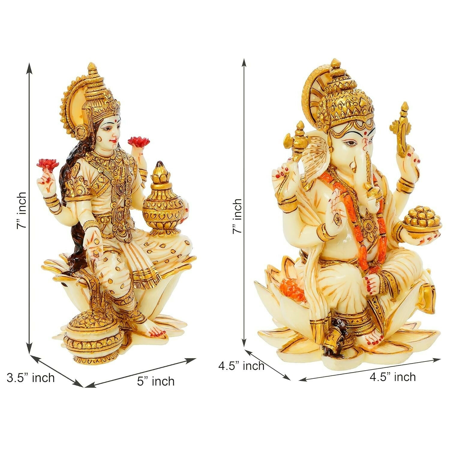 Mukundra Art N Craft 7 Goddess Lakshmi Ganesha Statue