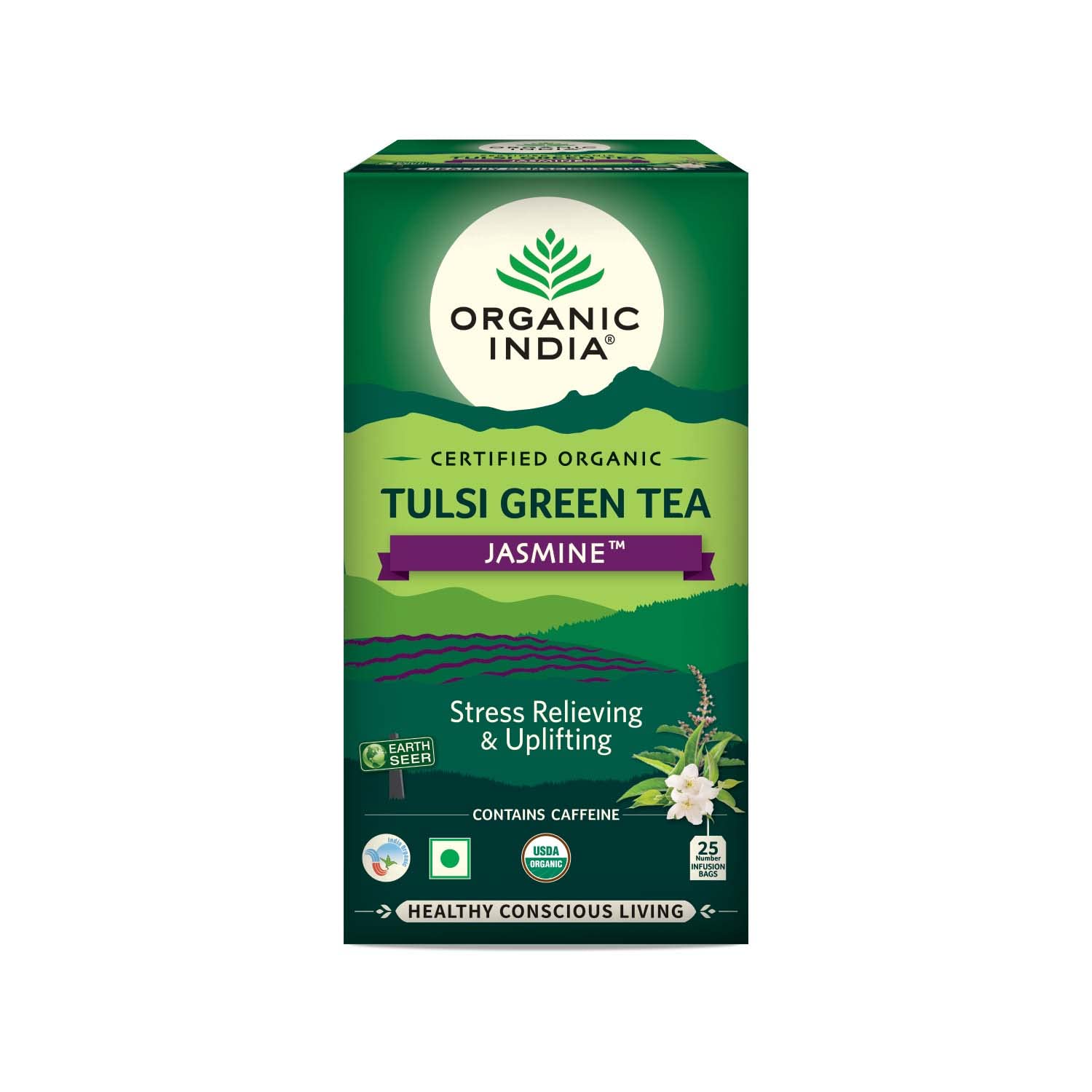 Organic India Tulsi Green Tea Jasmine 25 Tea Bags