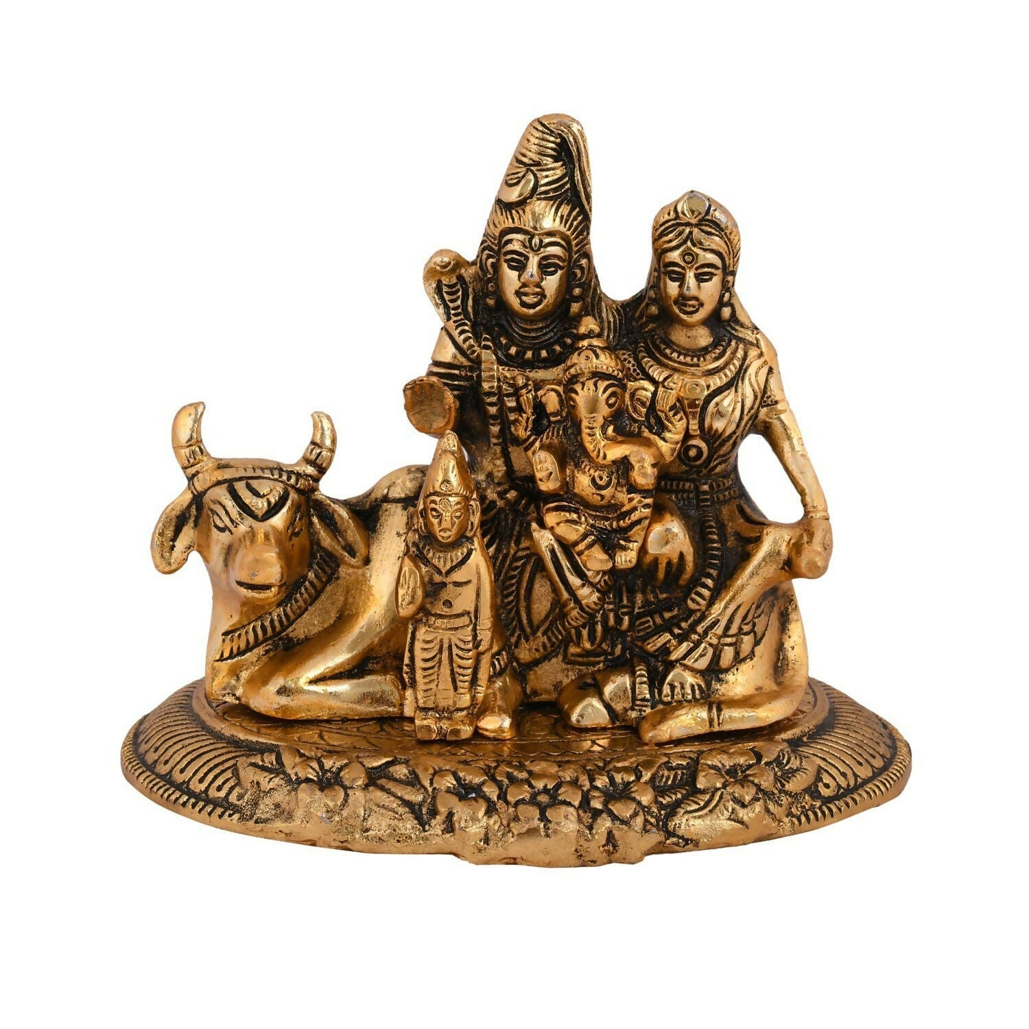 Collectible India Handcrafted Shiva Parvati Ganesh Idol