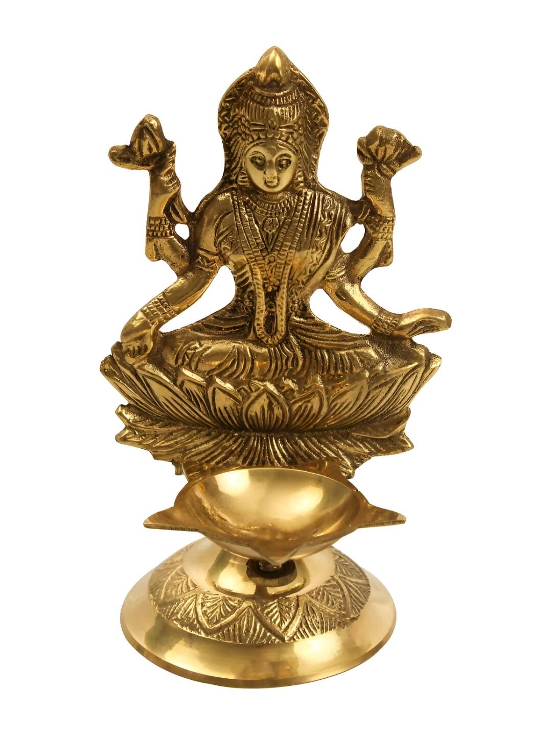 Spillbox Gold-Toned Brass Lakshmi Diya Pooja Essential