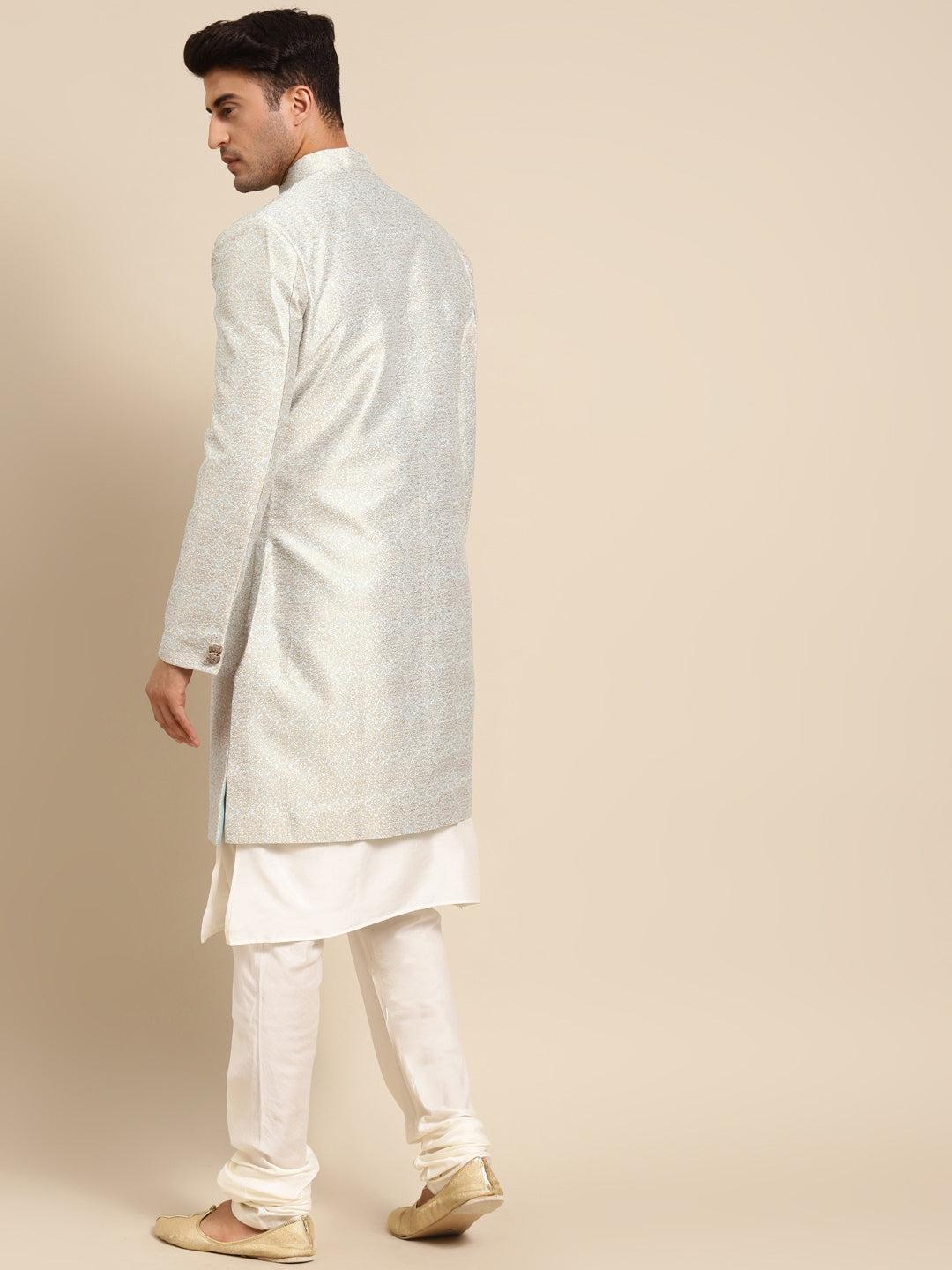 KISAH Ethnic Motif Woven Design Sherwani Set