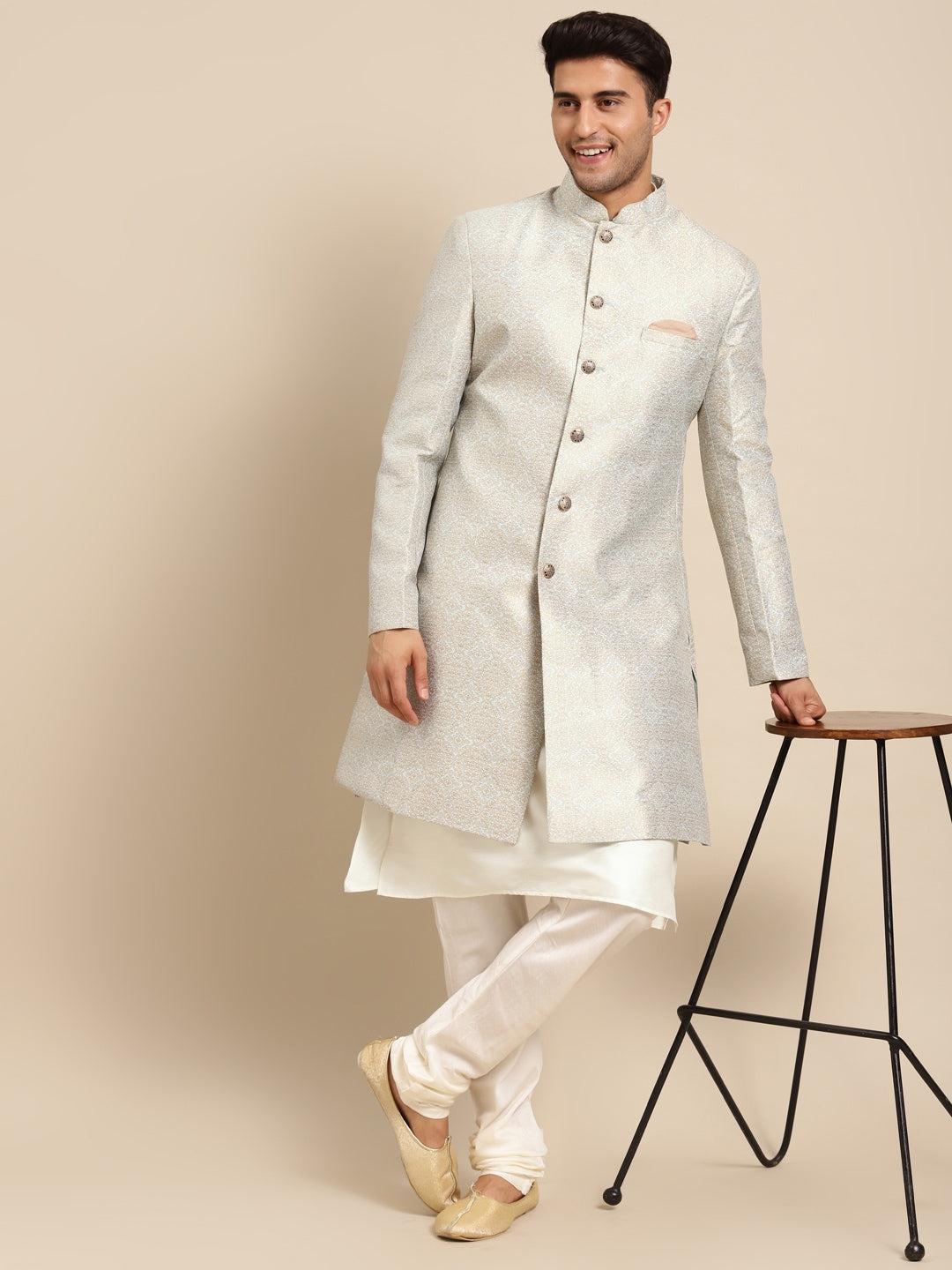 KISAH Ethnic Motif Woven Design Sherwani Set