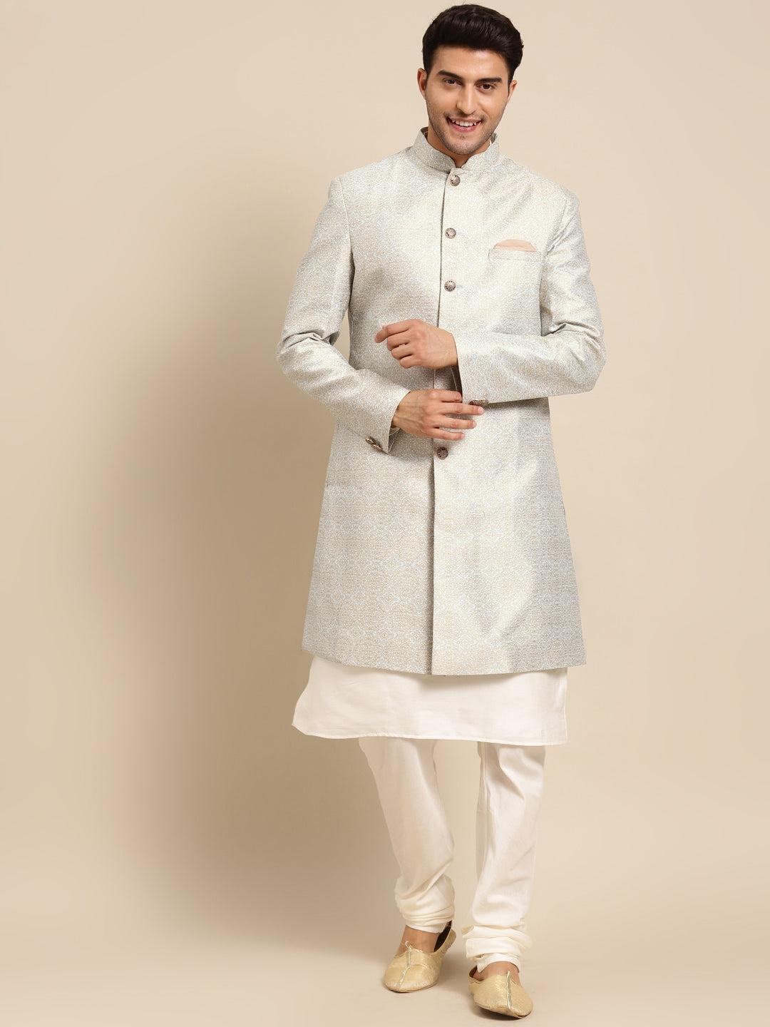 KISAH Ethnic Motif Woven Design Sherwani Set