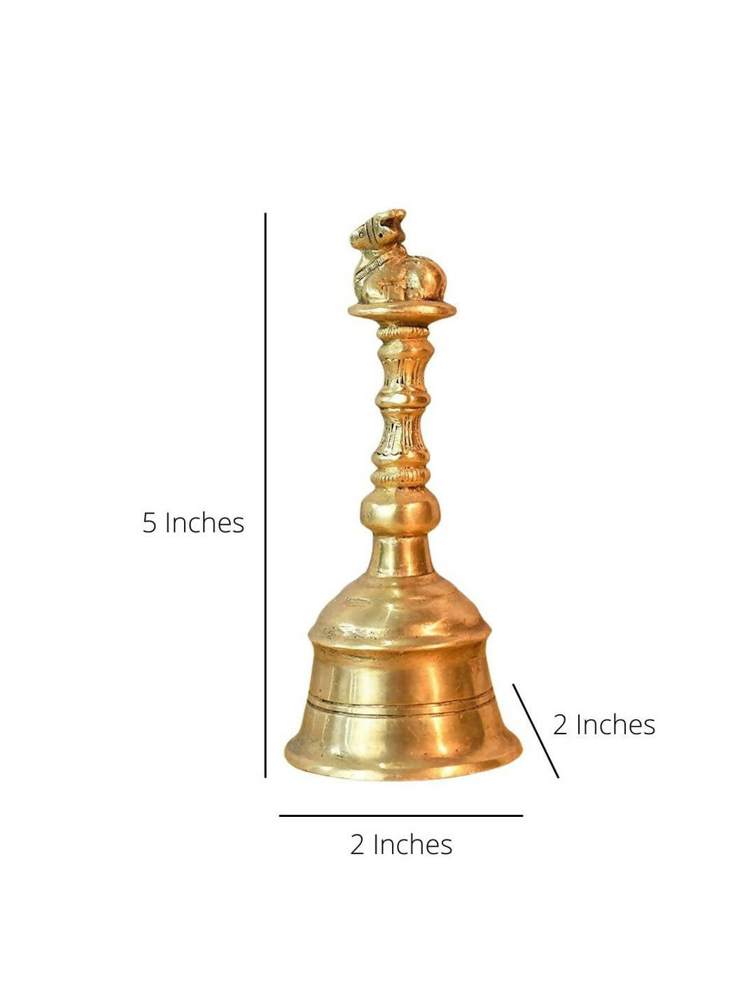 CraftVatika Gold-Toned Brass Hand Held Pooja Bell