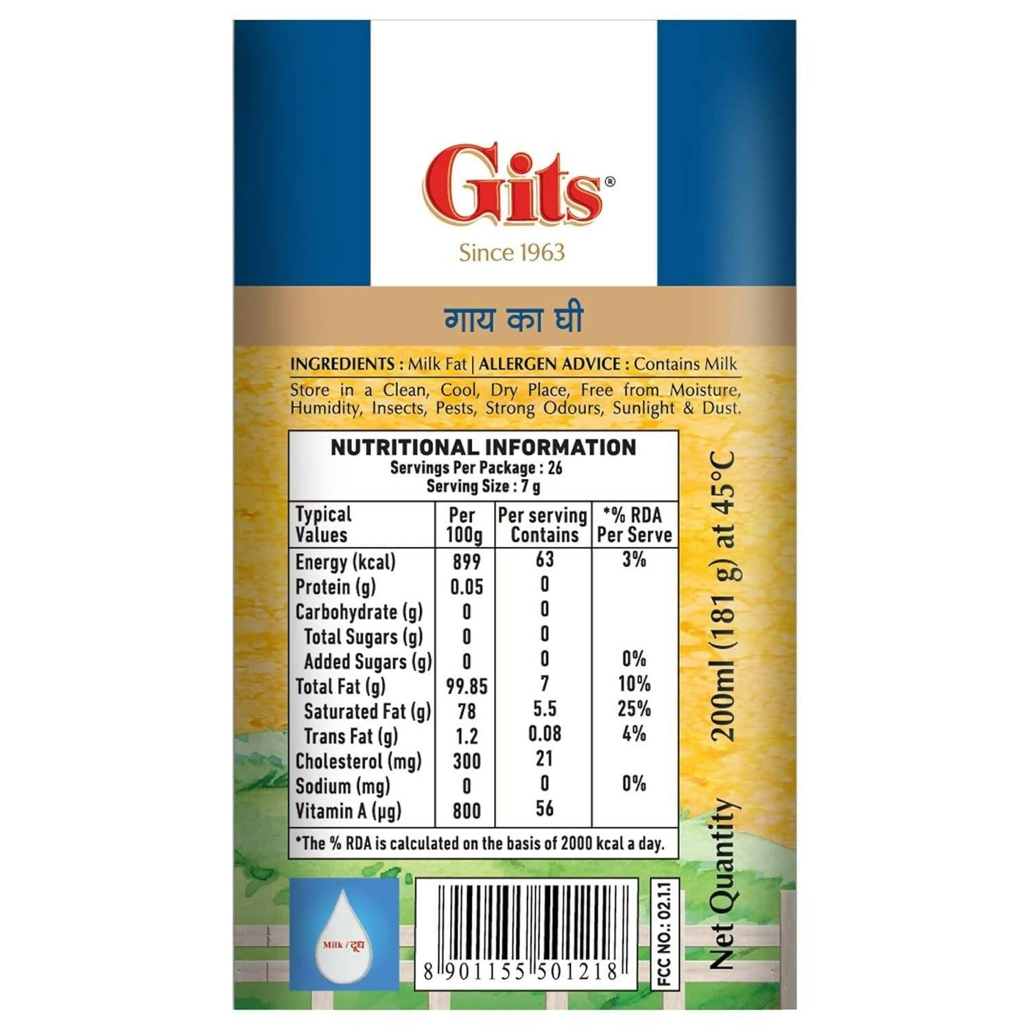 Gits Cow Ghee | Rich Taste & Aroma | Good source of Vitamin A, Delicious, Healthy & Nutritious