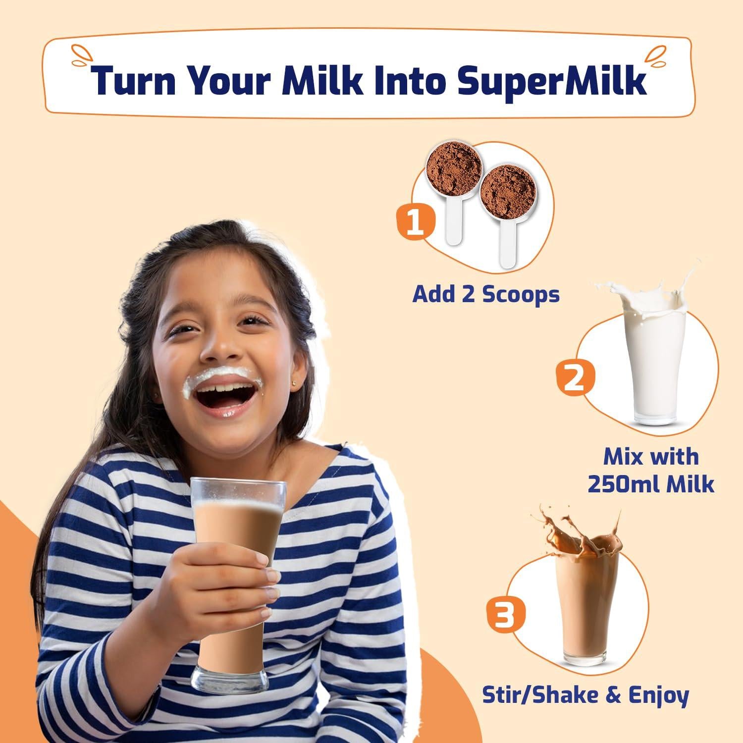 Gritzo Supermilk Weight+ for Boy/Girl 7 to 12 years (Double Chocolate)