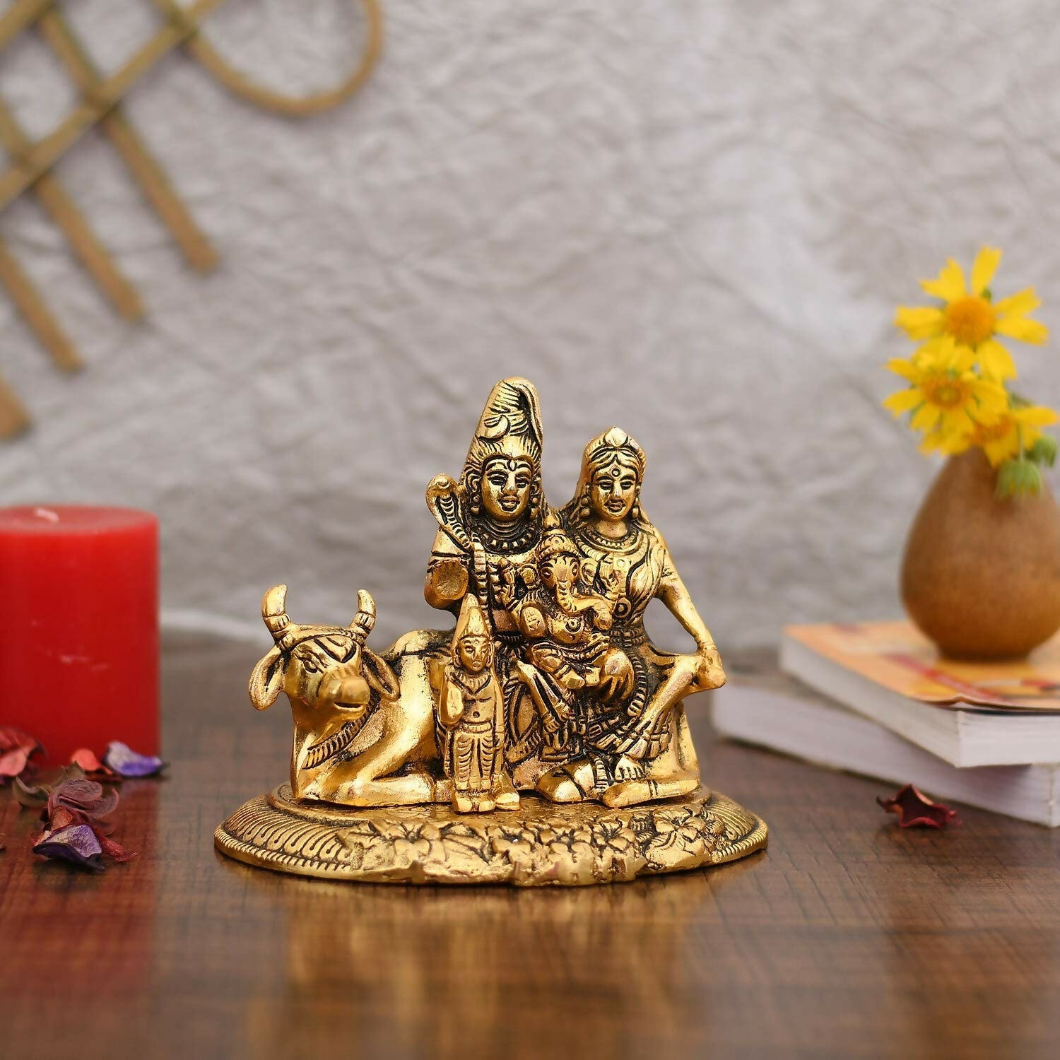 Collectible India Handcrafted Shiva Parvati Ganesh Idol