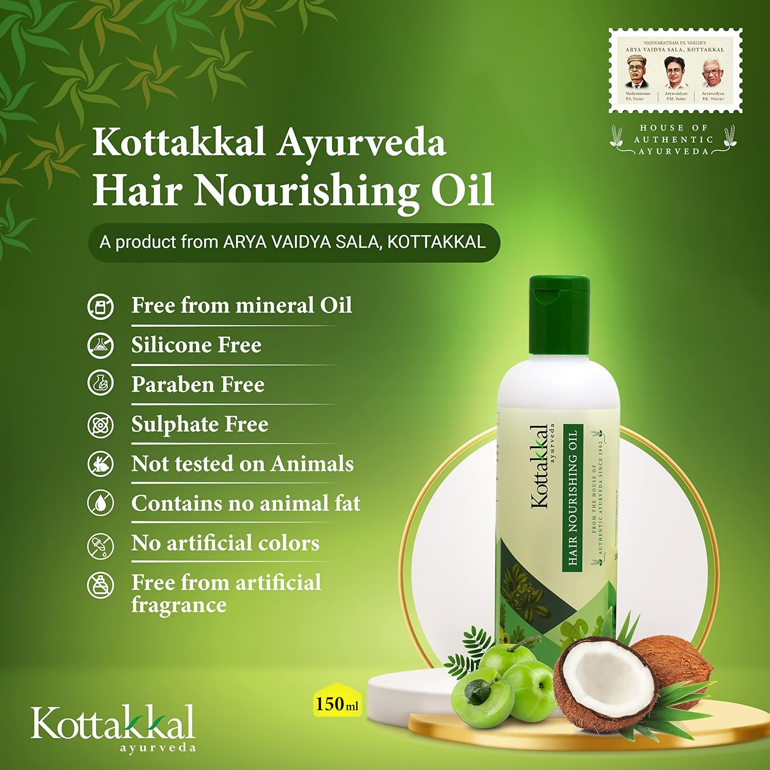 Kottakkal Arya Vaidyasala Ayurveda Hair Nourishing Oil With Benefits Of Amla