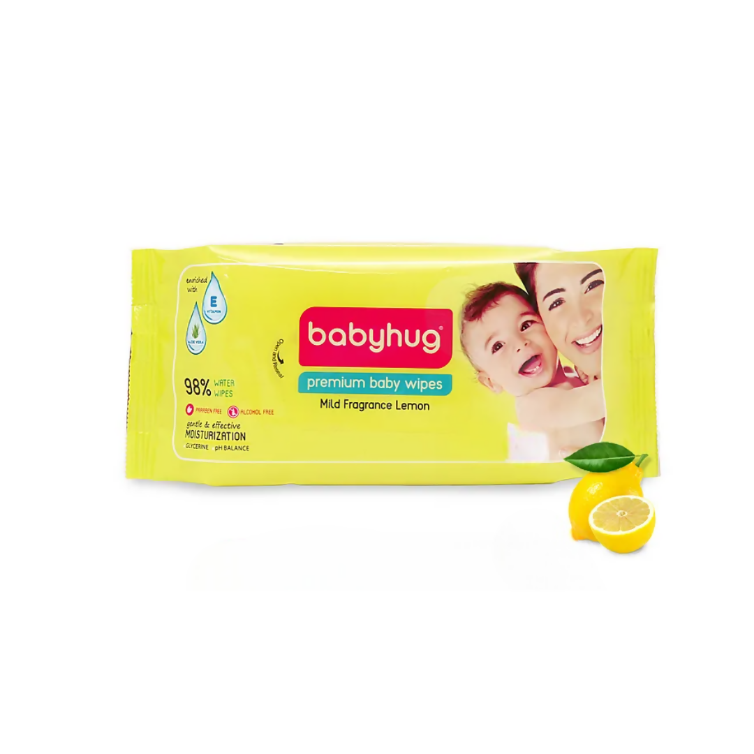 Babyhug Premium Water Baby Wet Wipes with Lemon Scent