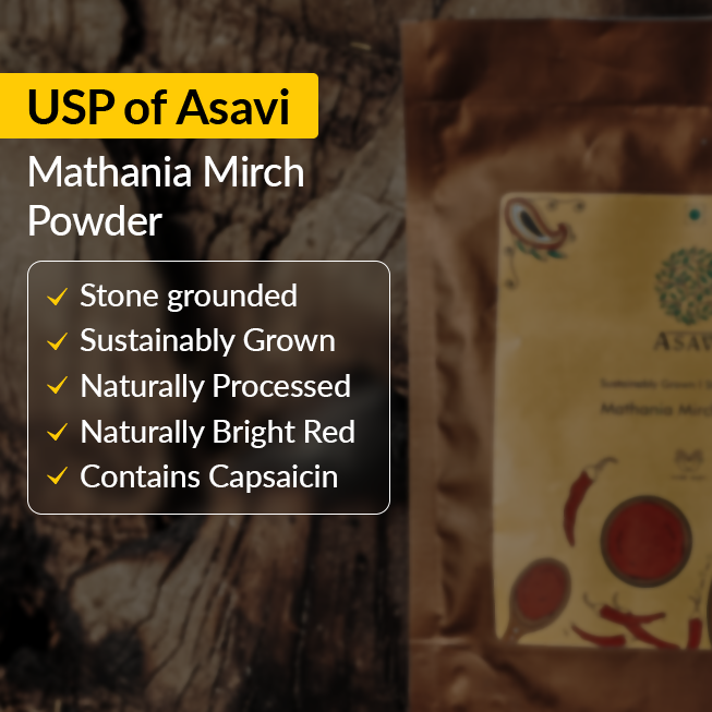 Asavi Stone Grounded Mathania Chilli Powder