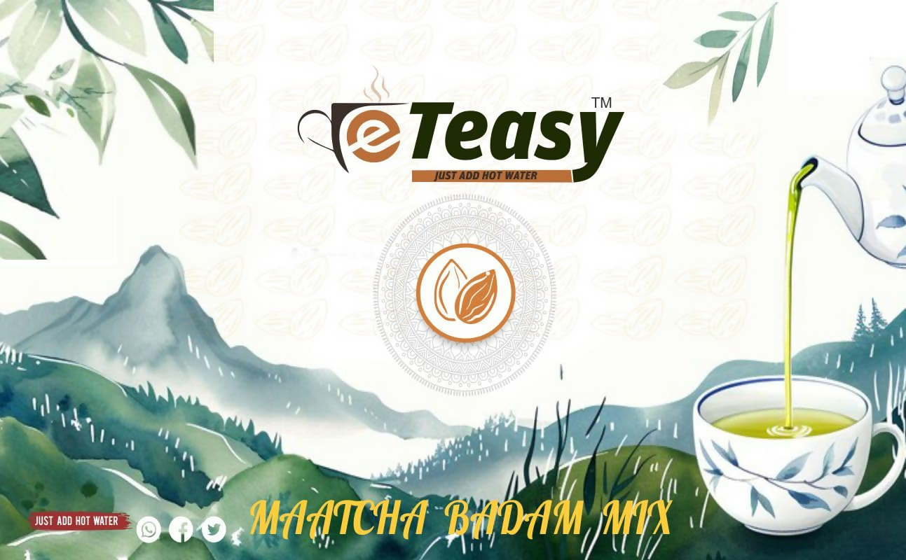 Eteasy Matcha Badam Honey Mix Milk Drink Kashmiri Kesar Saffron Mix Powder