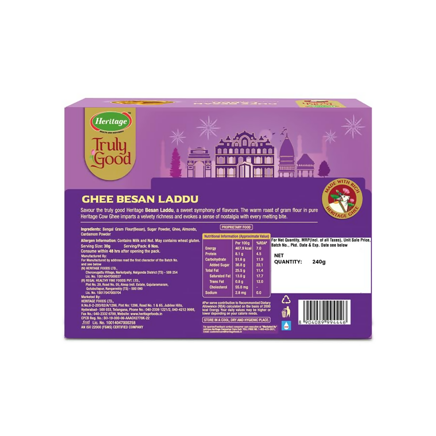 Heritage Pure Ghee Besan Laddu