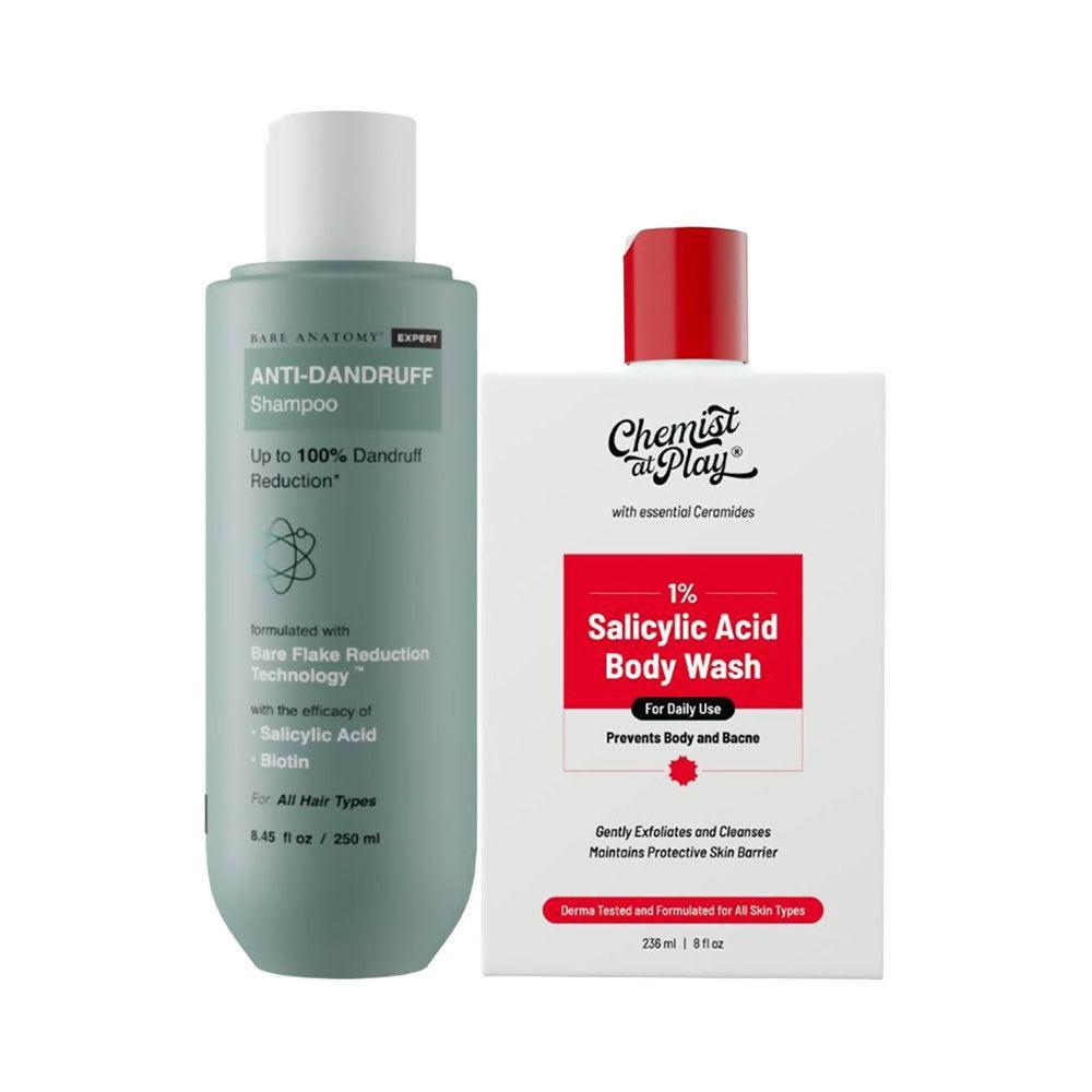 Chemist At Play Acne Control Body Wash & Bare Anatomy Dandruff Shampoo