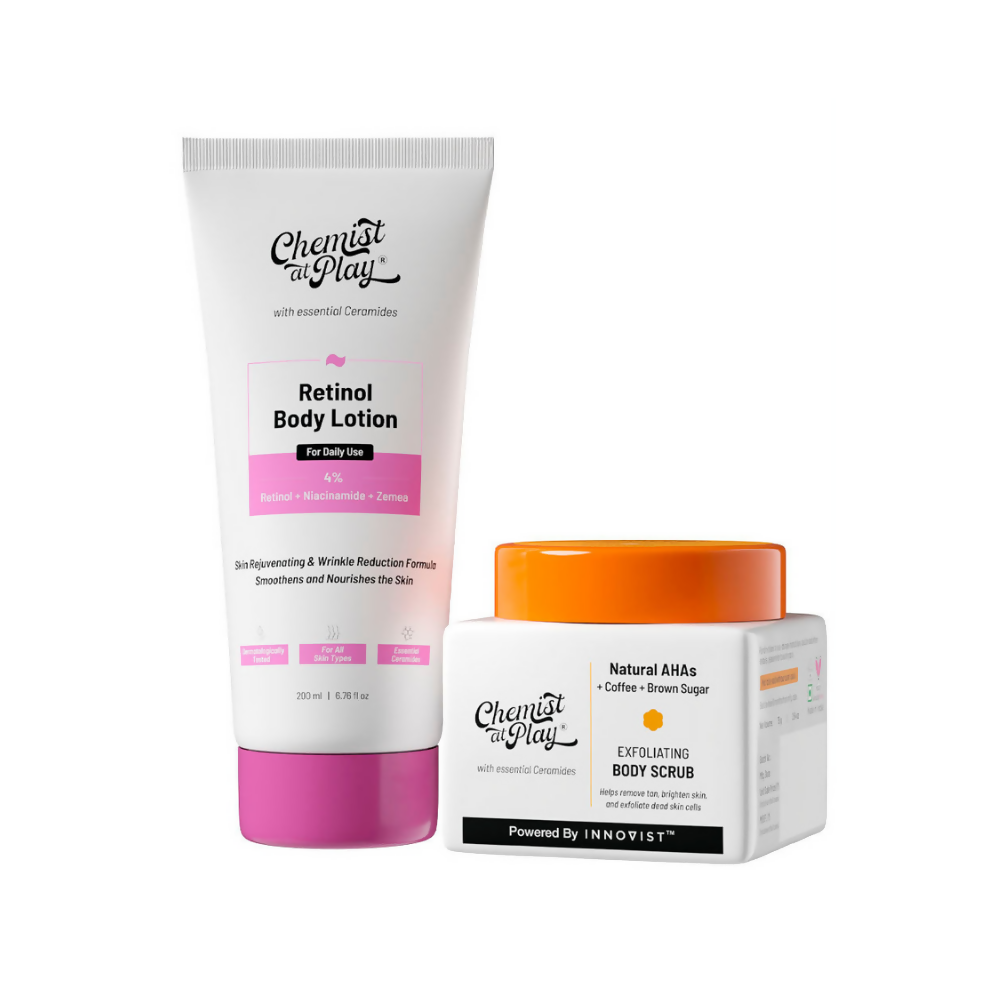 Chemist At Play Retinol Anti-Aging Body Lotion + Exfoliating Body Scrub Combo