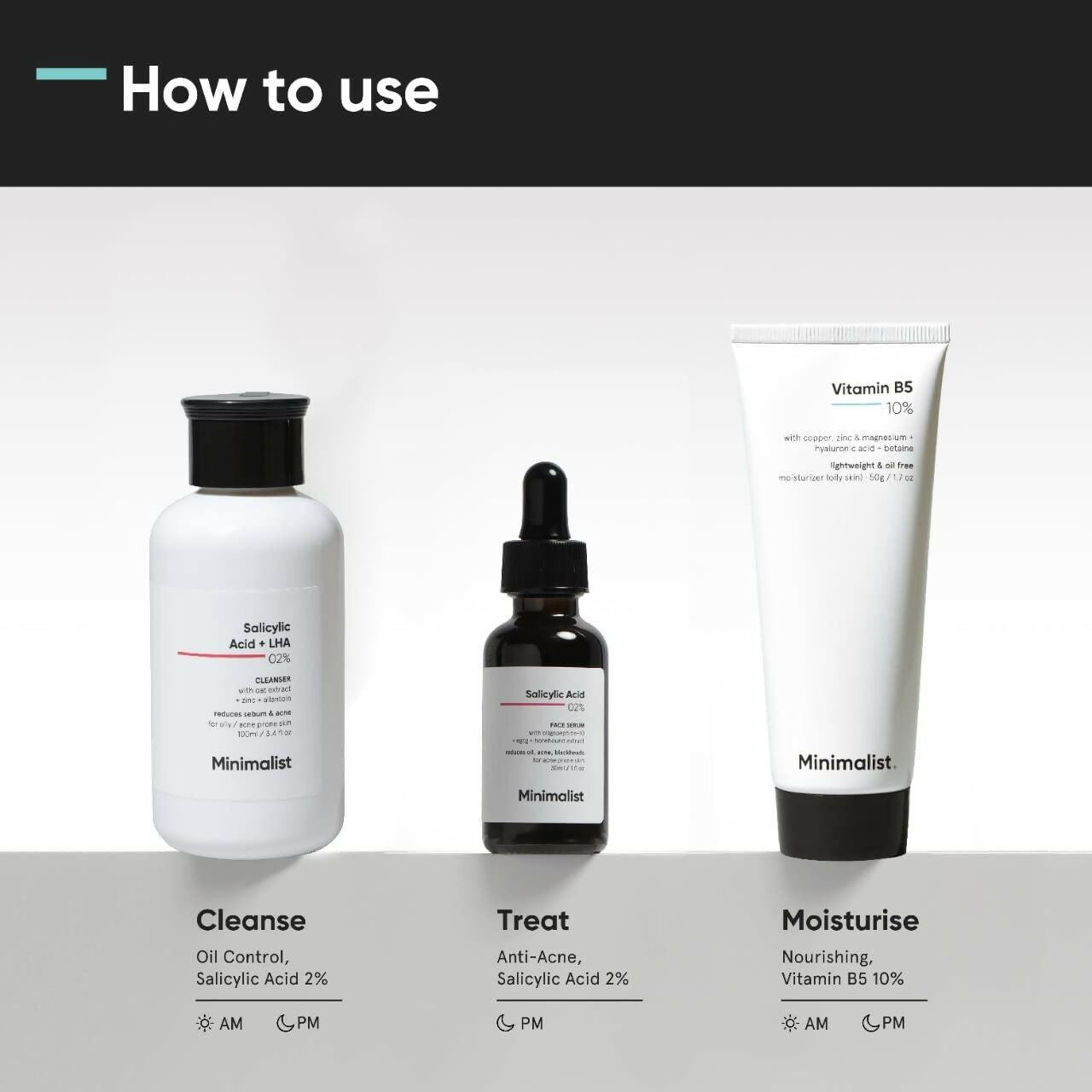 Minimalist Oily Skincare Kit For Women & Men, Face Wash, Serum & Moisturizer