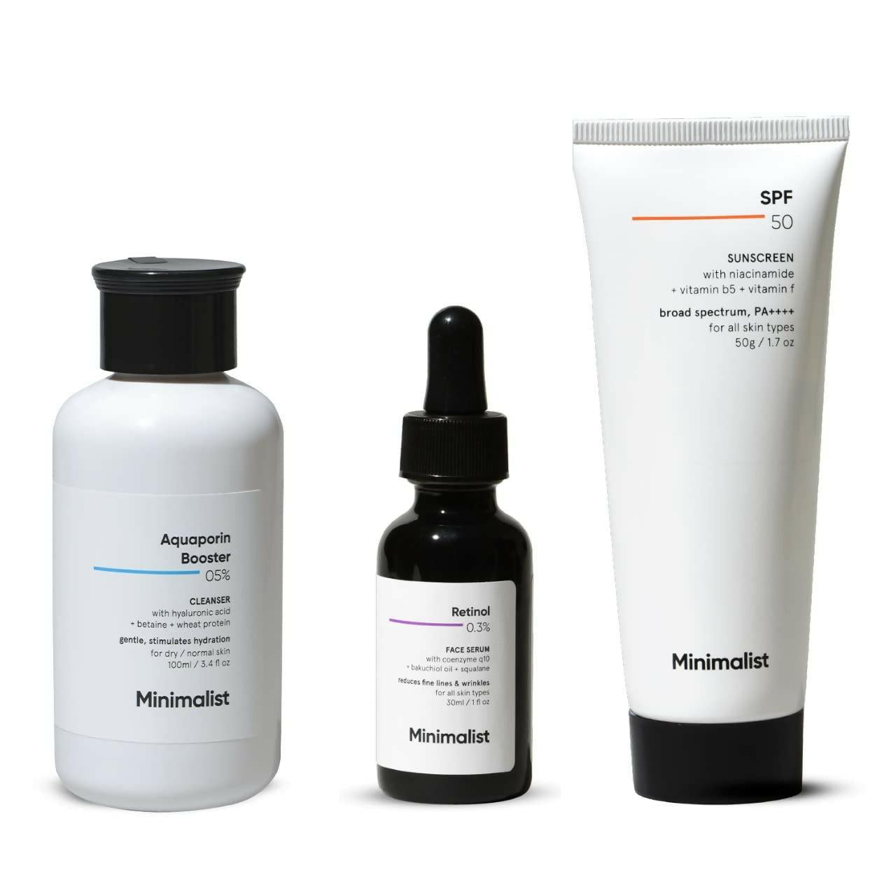 Minimalist Anti-Aging Skincare Kit, Routine Kit For Women & Men