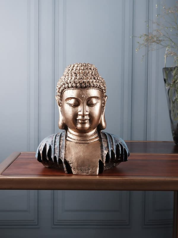 The White Ink Decor Meditation Buddha Idol