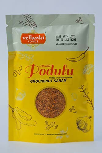 Vellanki Foods Powders 4 Pack Combo (Each 250 gm) - Nalla Karam, Idli Karam, Kobbari Karam, Palli Karam