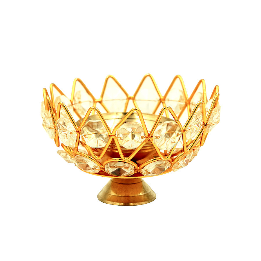 Shubhkart Nitya Brass Akhand Brahmand Crystal Diya