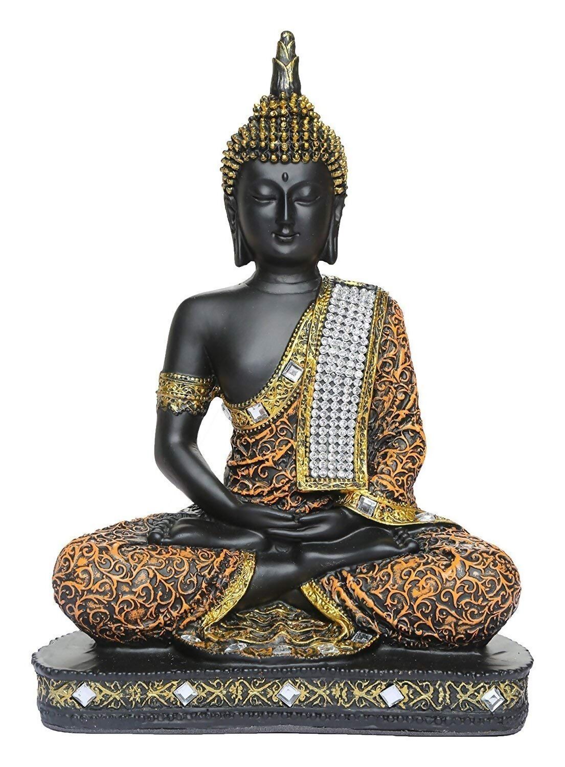 Global Grabbers Polyresin Sitting Buddha Idol