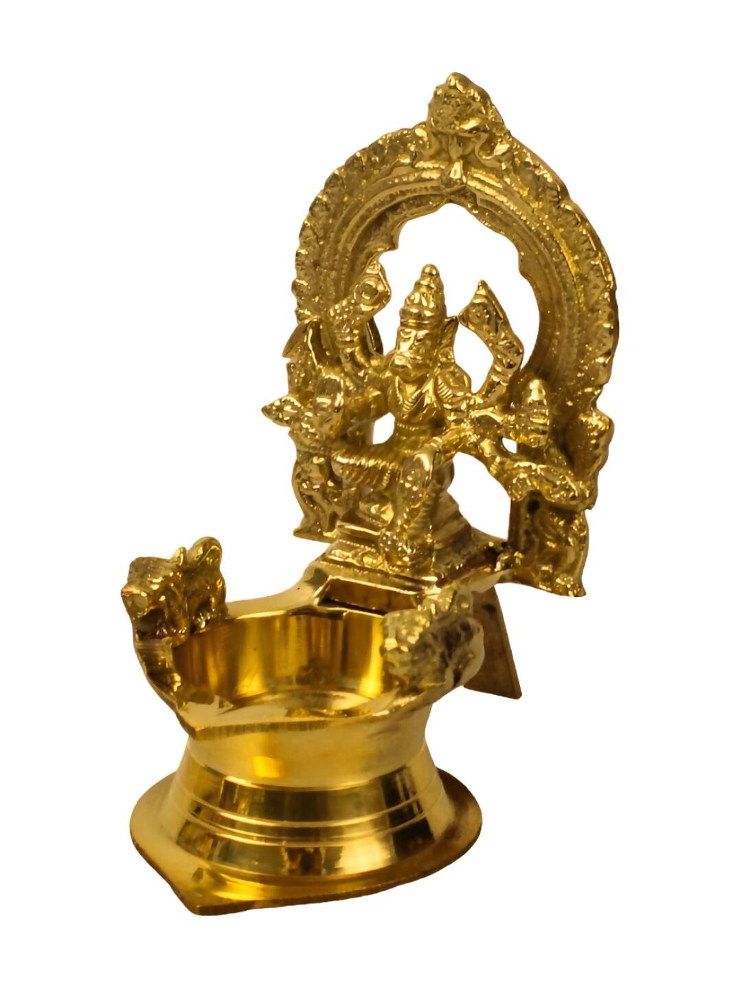 Spillbox Gold-Toned Brass Varagi Amman Diya Pooja Essential