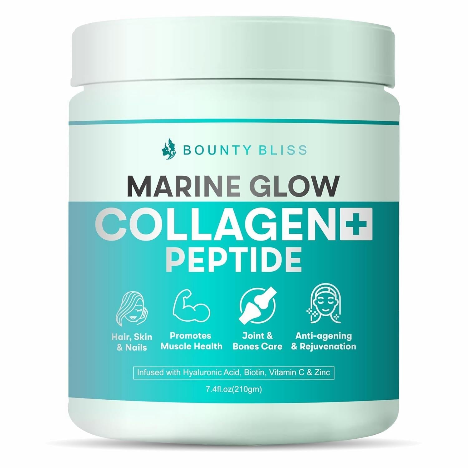 Bounty Bliss Marine Glow Collagen+ Peptides Powder for Women & Men