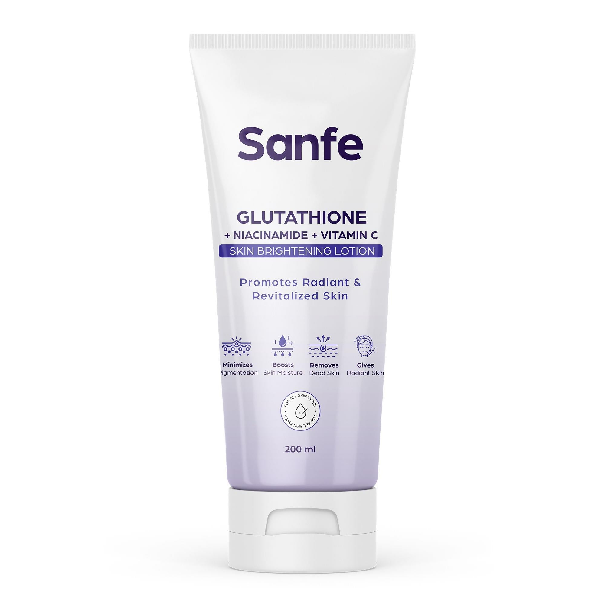 Sanfe Glutathione + Niacinamide + Vitamin C Skin Brightening Lotion