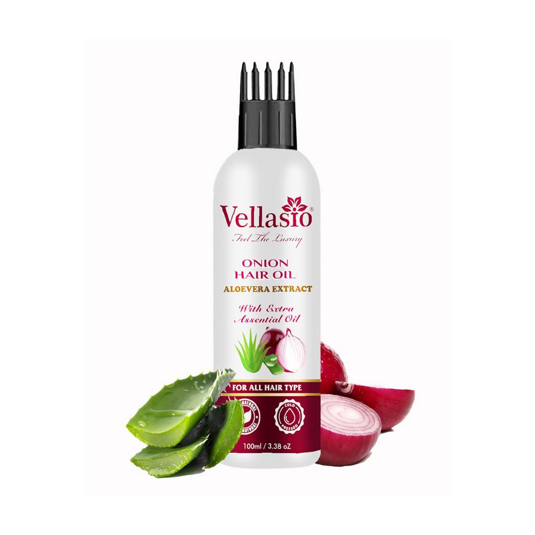 Vellasio Onion Aloevera Hair Oil & Ayurvedic Herbal Extracts