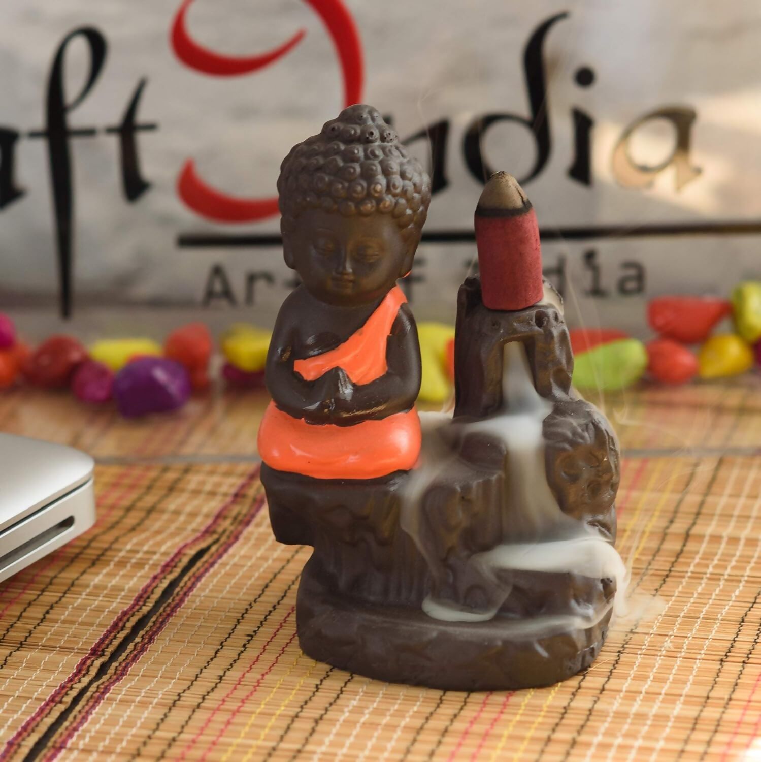 eCraftIndia Meditating Monk Buddha Idol