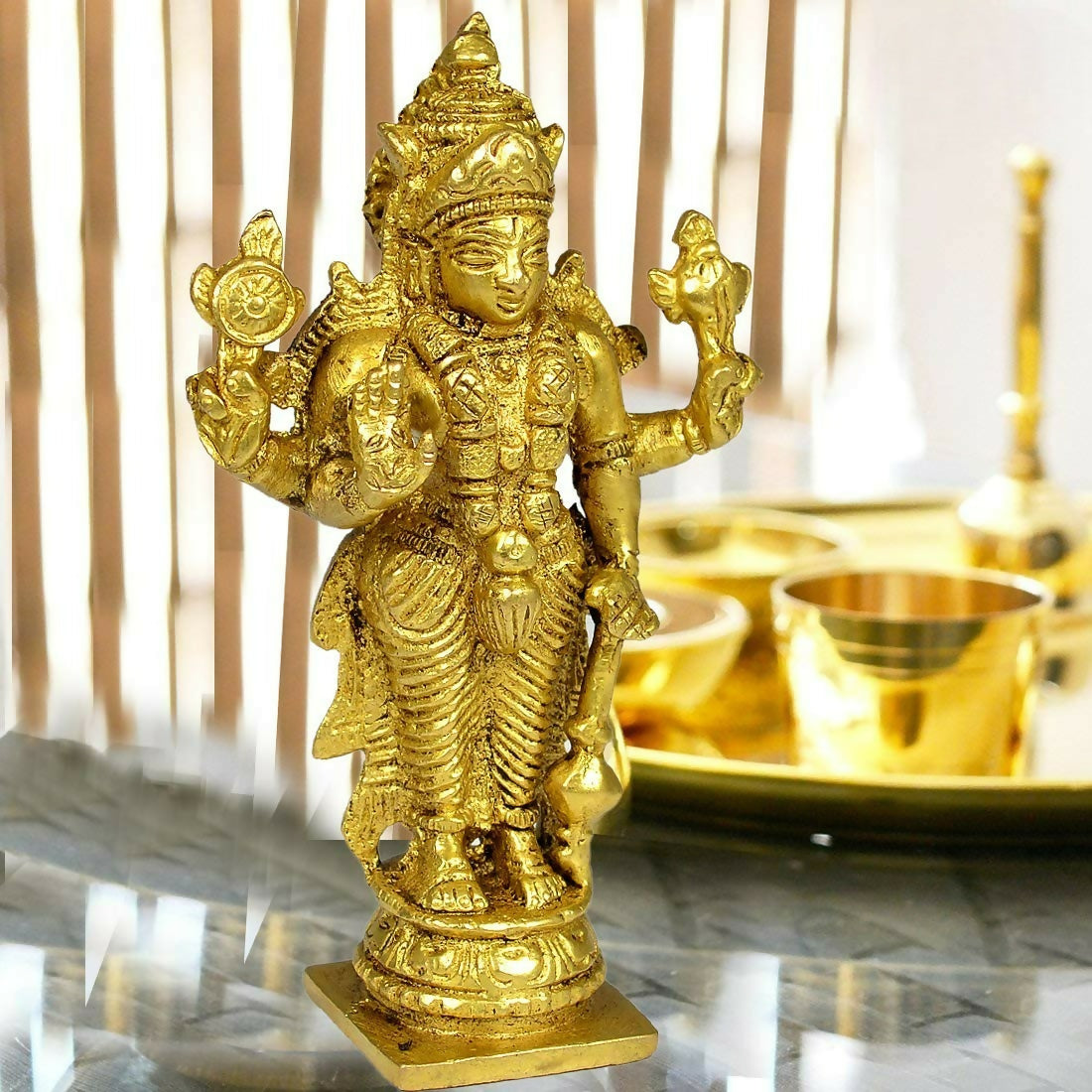 Reiki Crystal Products Pure Brass Vishnu Idol