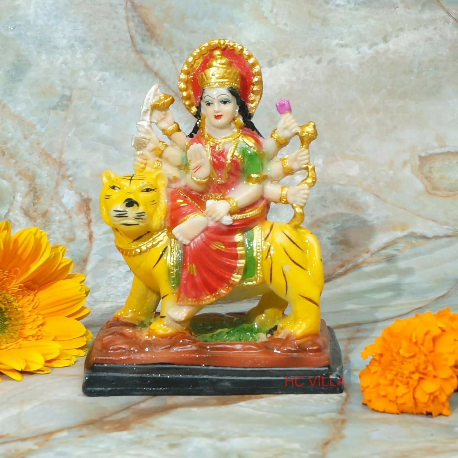 Hc Villa Polyresin Sherawali Mata Durga Maa Murti Statue