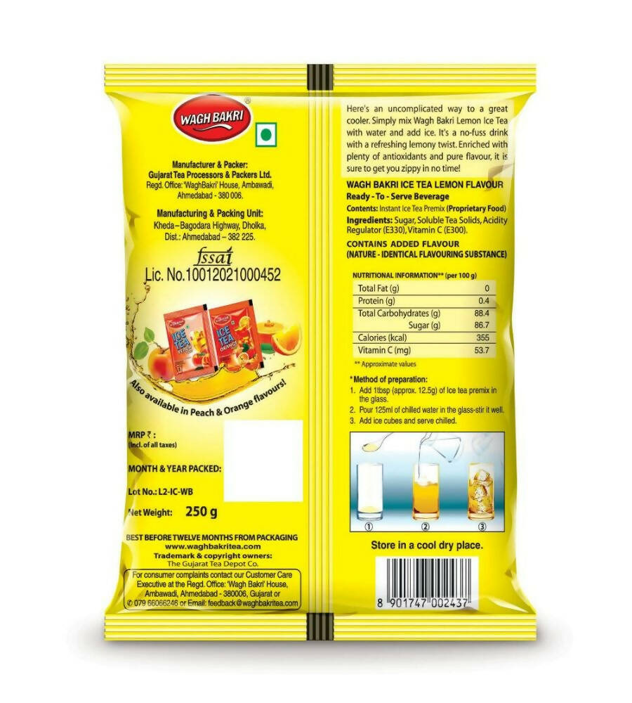 Wagh Bakri Instant Premix Ice Tea - Lemon Flavour (250 gm)